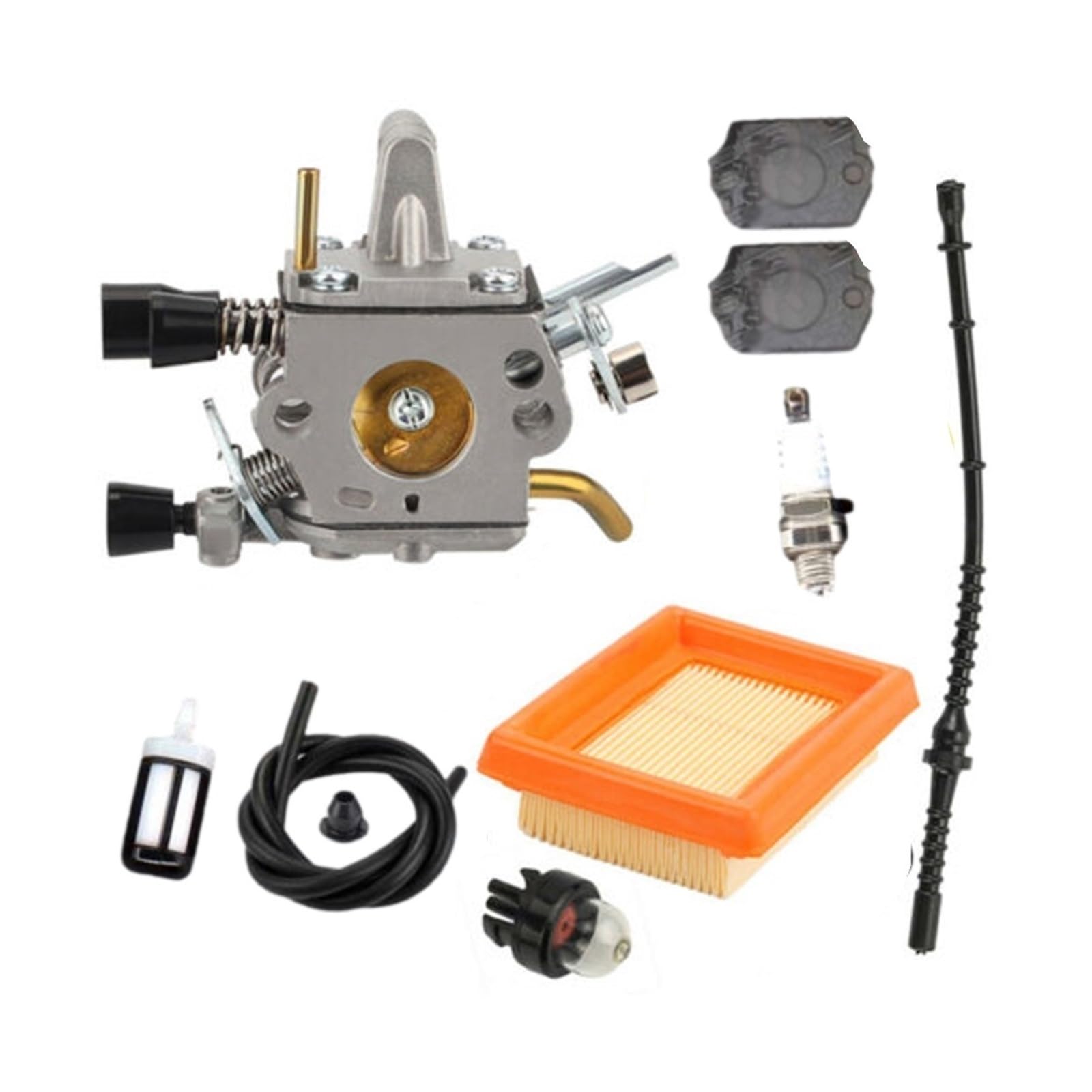 Generico Carburatore del Ventilatore per Stihl FS120 FS200 FS250 FS300 FS350 HT250 Carburatore per Candela per Kit Sostituzione Accessorio per Motore 41341200653 Parte