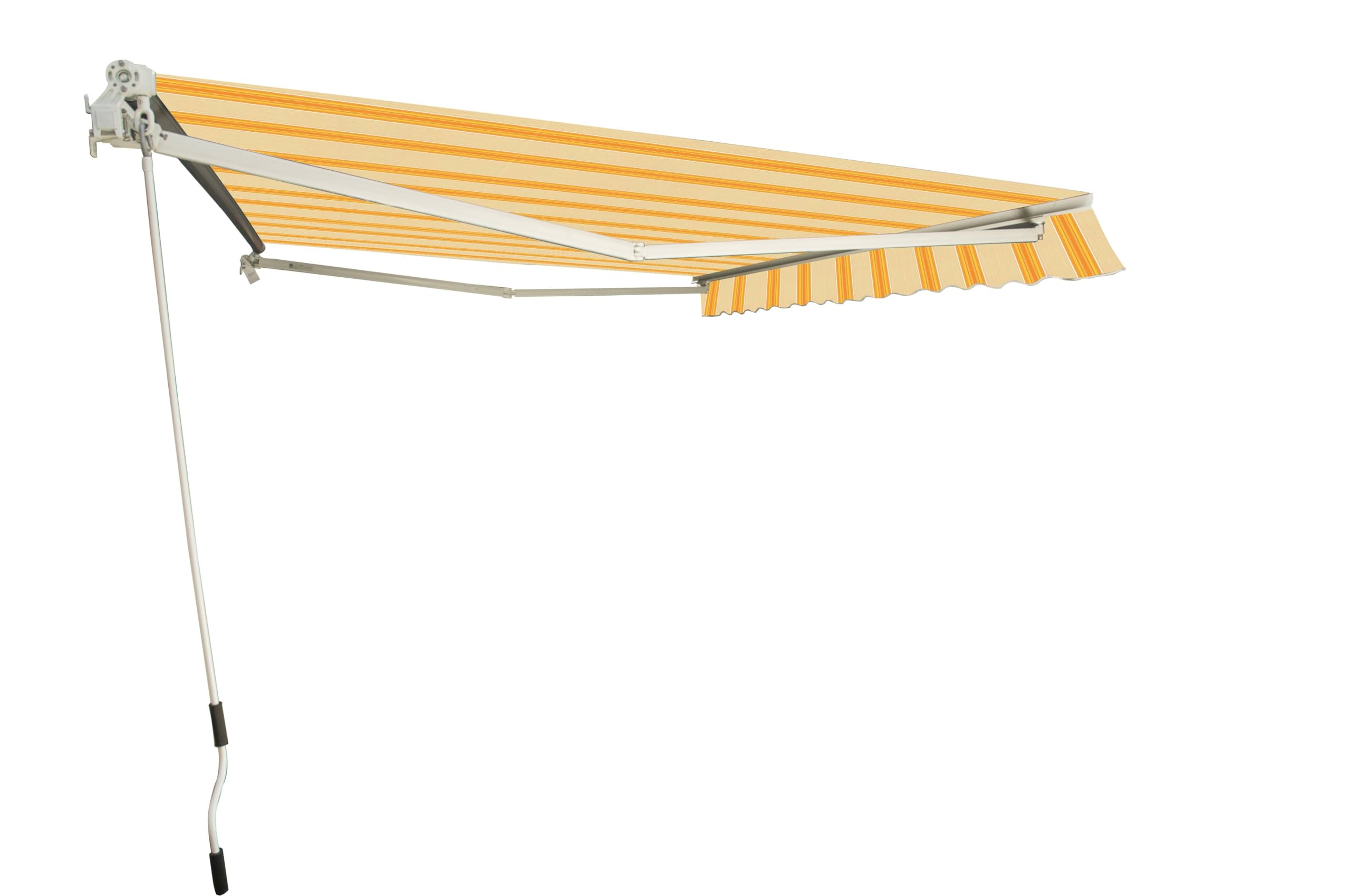 Tenda da Sole a Bracci Estensibili Impermeabile L300xP250 cm Giallo/Beige Fissaggio Parete o Soffitto