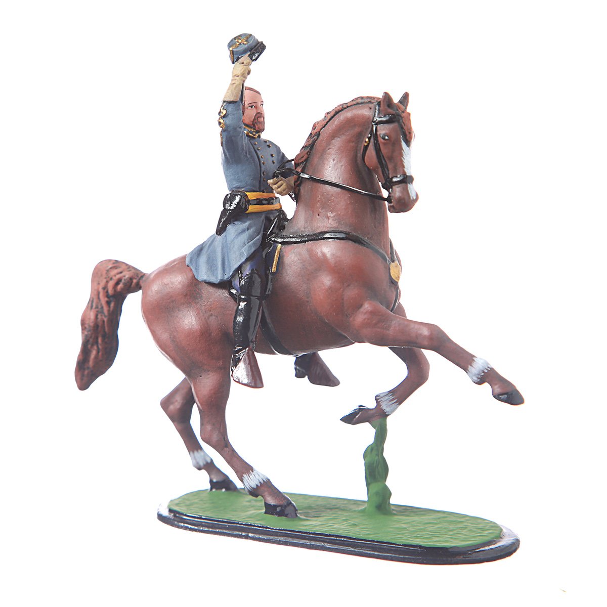 Danila-Souvenirs Tin Soldier Us Civil War Confederates General Pickett On His Horse Hand Painted Metal Sculpture Miniature Figurine 54Mm #Cw14