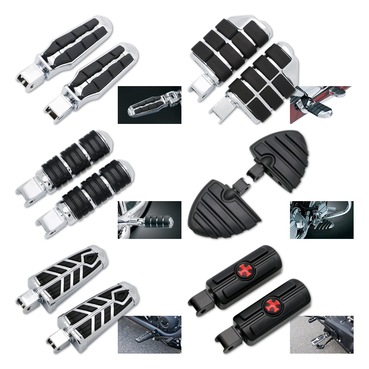 Poggiapiedi anteriori per moto Pedali Pedali Pedali Adatto Per Honda Shadow 750 VT750 Ace/Aero/Spirit/Phantom VTX1300 VTX1800 VT1300 Fury Steed VT600 VLX400 Deluxe Magna VF750
