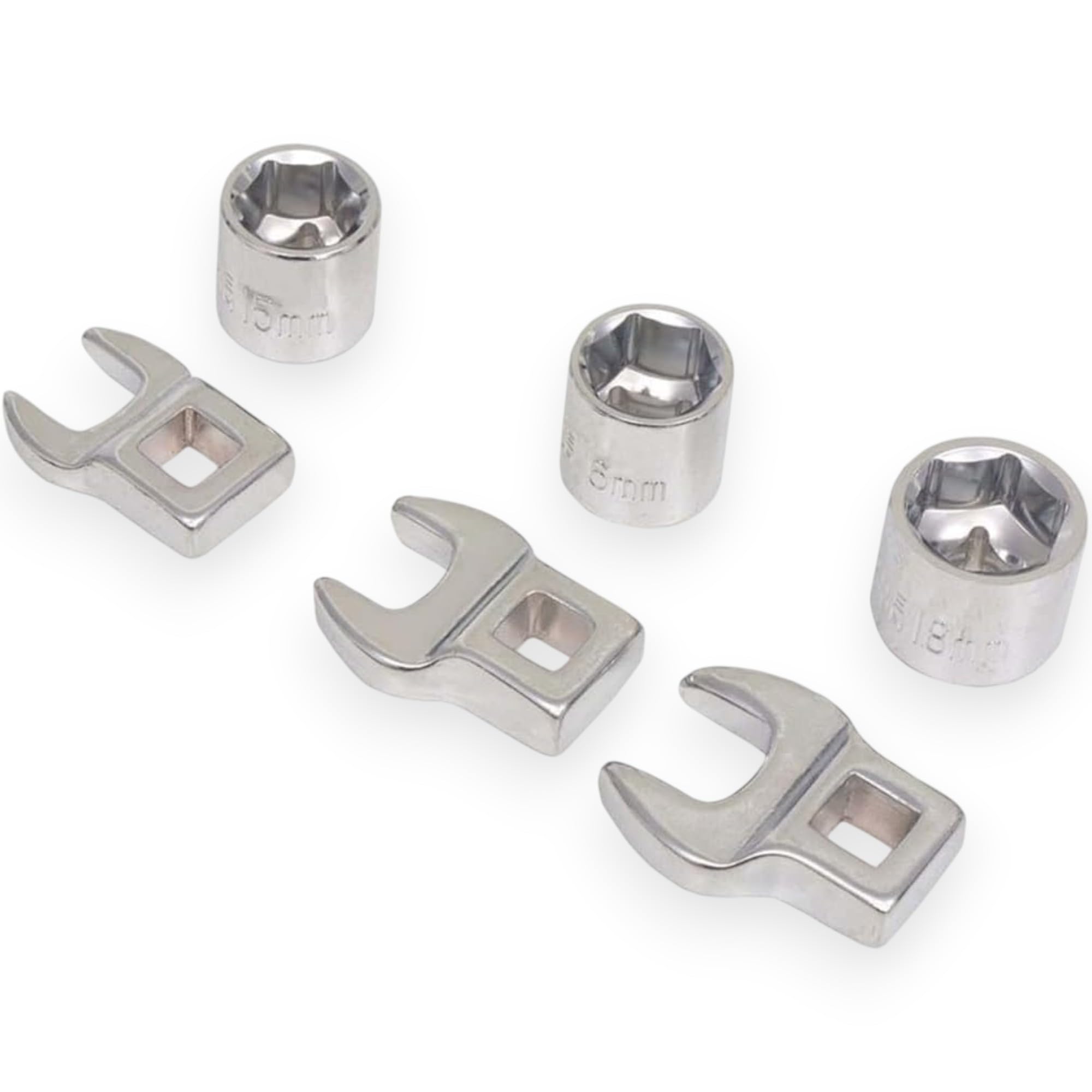 topolenashop Set 8 Chiavi Tendicinghia Lunghe per Cinghia a Serpentina – Bussole 13–18 mm e Aste 3/8” 1/2” – Kit per Tendicinghia Automatico a Molla Auto e Officina | FS-64050
