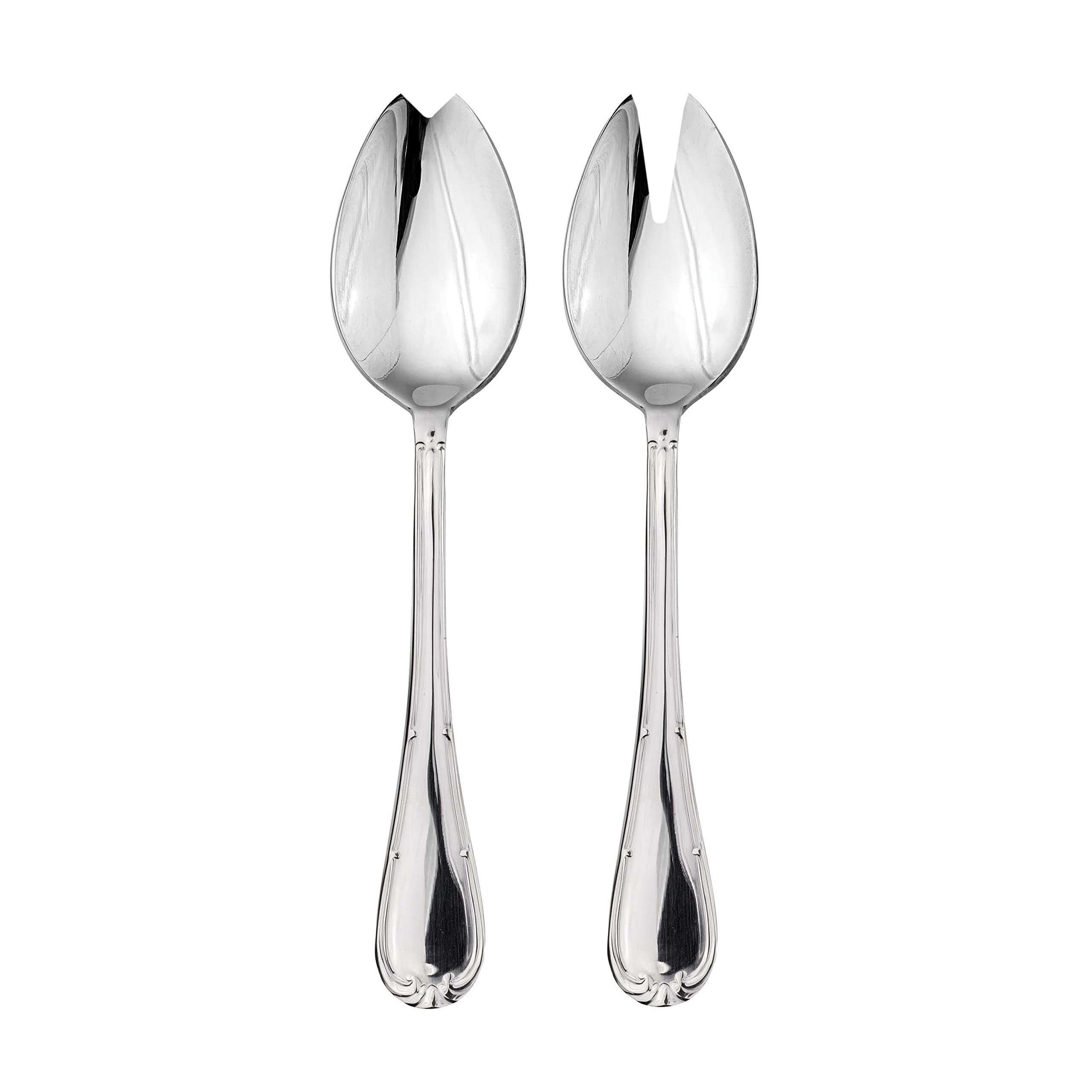 Mepra Raffaello Salad Server Set – Stainless Steel Finish, Dishwasher Safe Cutlery for Fine Dining