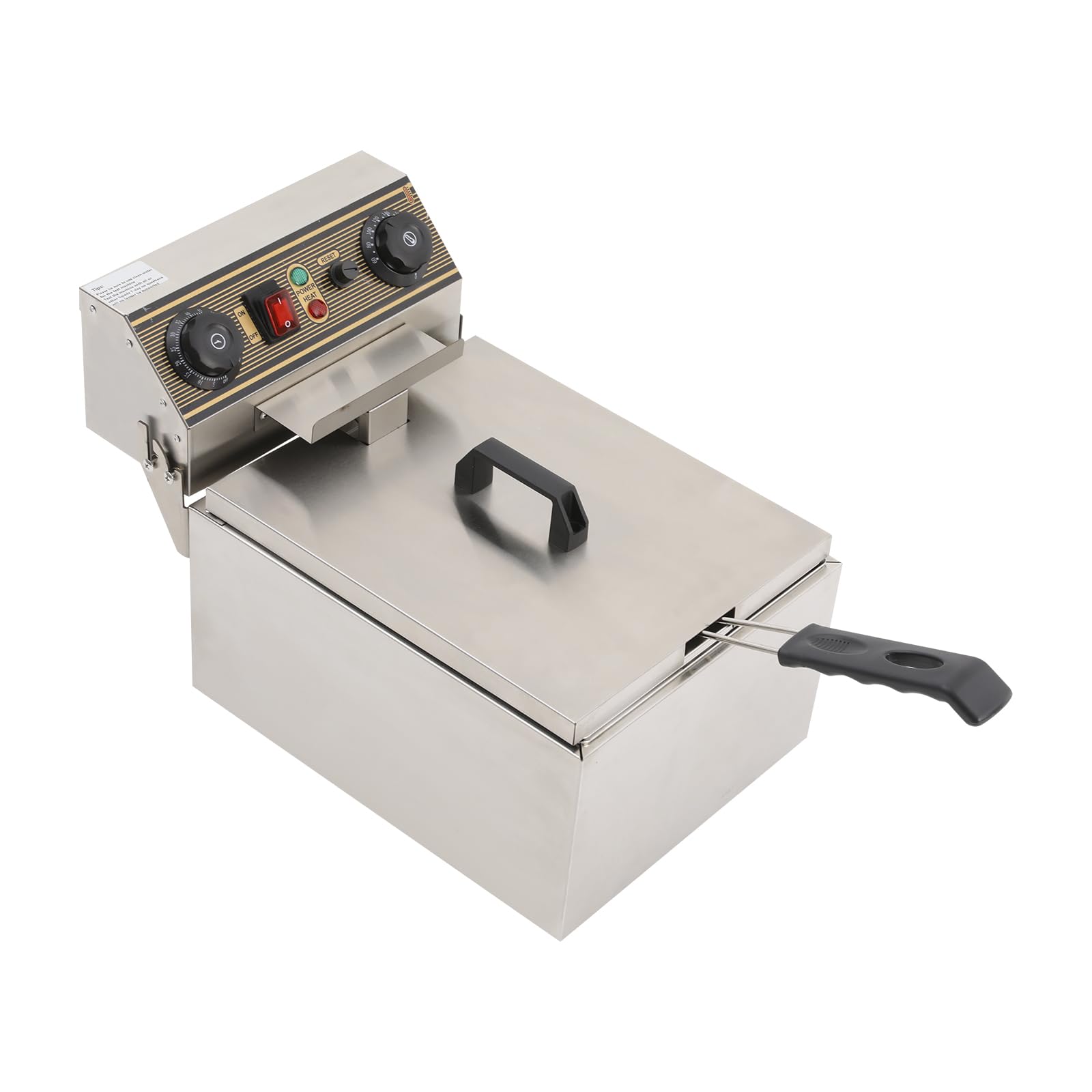 Elektryczna frytkownica 11 l, 3 kW, stal nierdzewna, profesjonalny timer