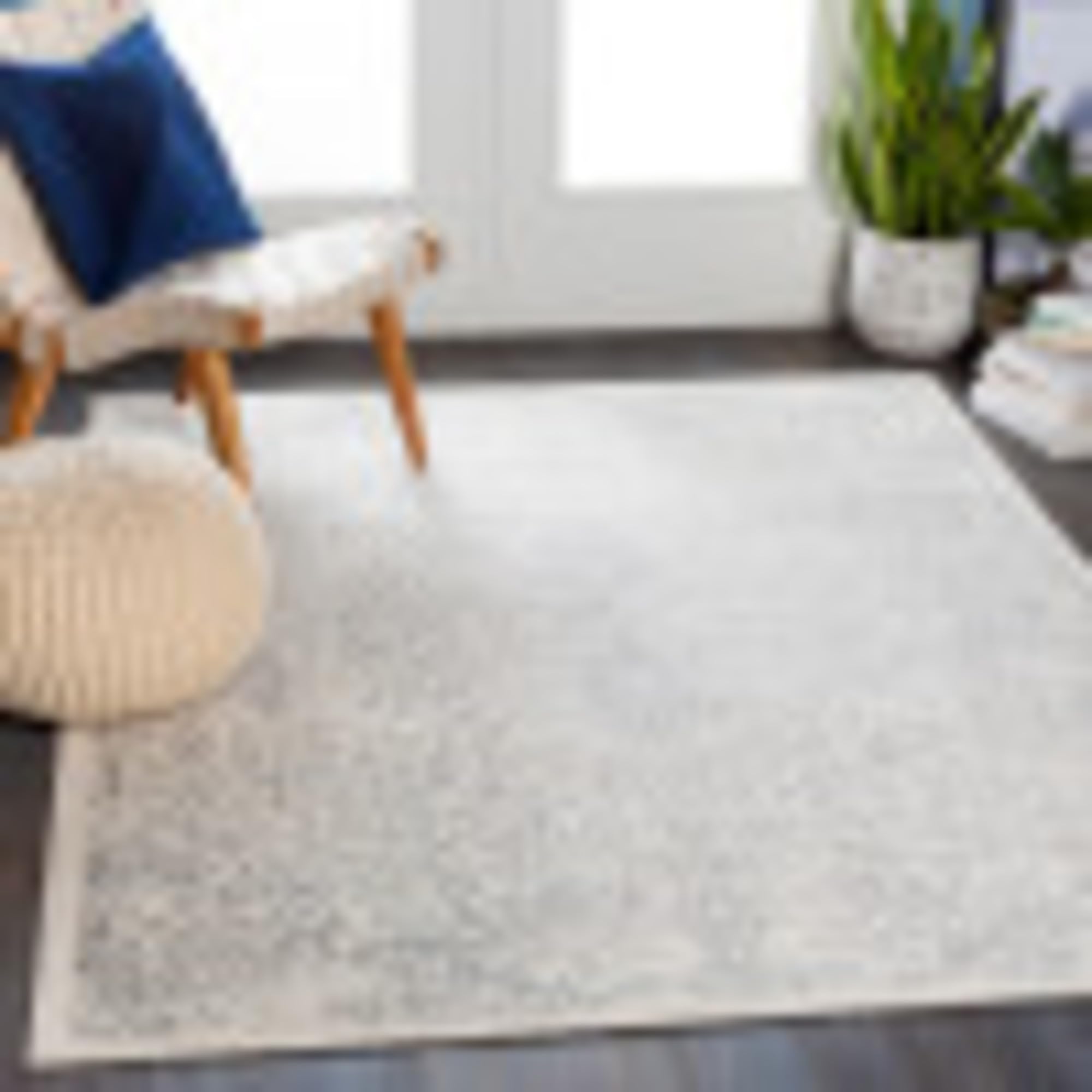Livabliss Allery Vintage - Area Living Room 200x275 cm, Hallway, Bedroom - Chic Neutral Scandi, Traditional Boho Style, Natural Easy Care Pile - Large, Grey and White