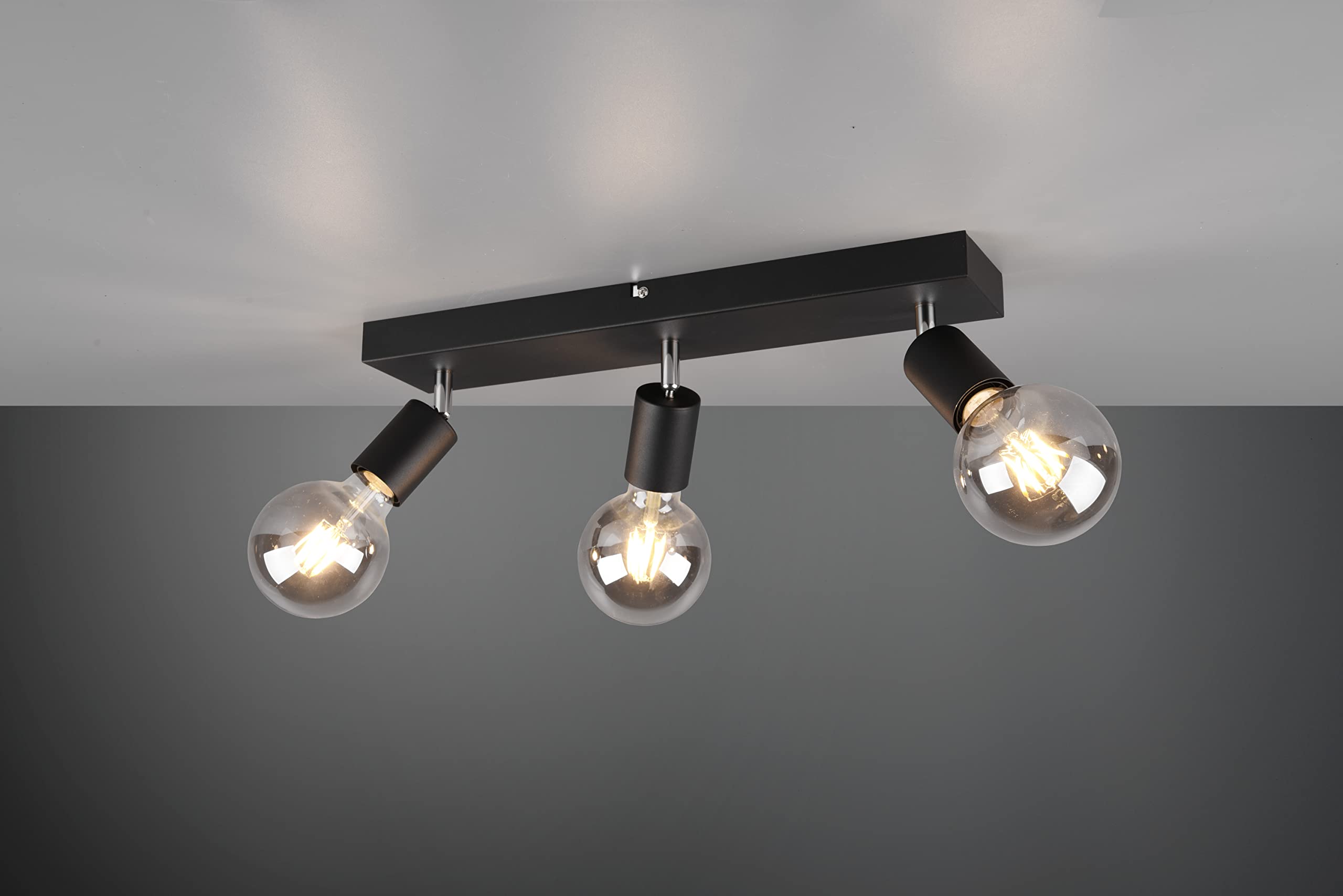 Reality Leuchten Spotbalken Vannes R80183032, metal negro mate, exclusivo 3 unidades E27