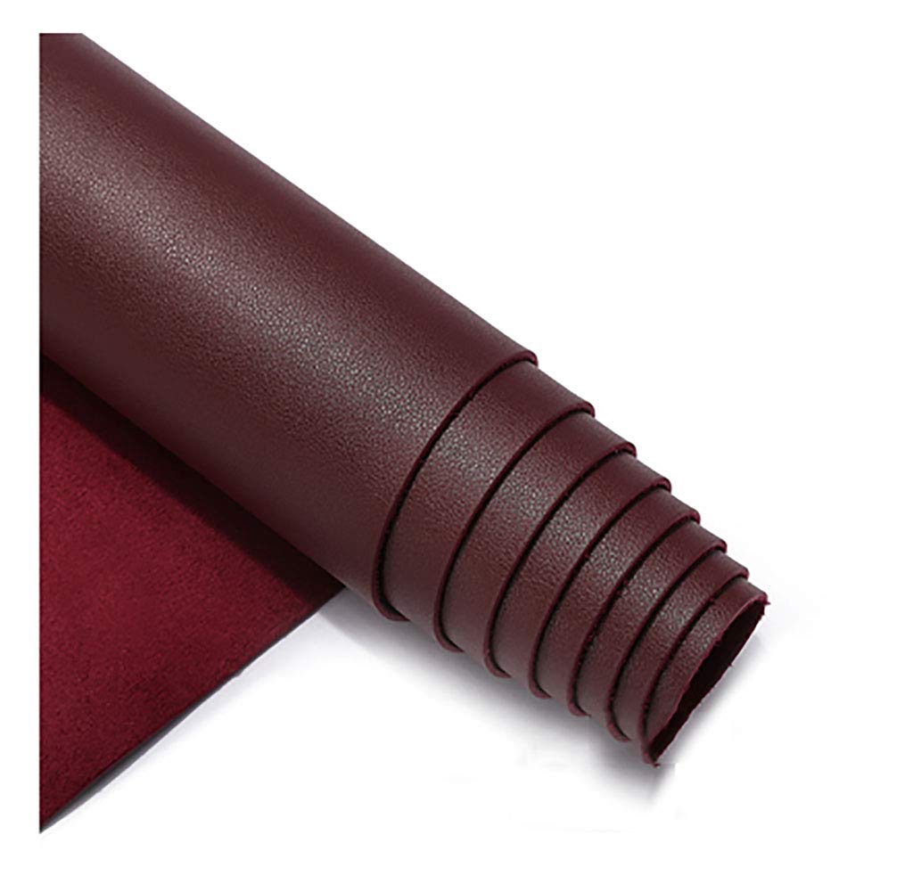 wangk Arkusze ze sztucznej skóry bawełna tył do produkcji kolczyków i kokardek, rękodzieło DIY sztuczna skóra skóra materiał tapicerski materiał do produkcji kokardek i kolczyków - czerwone wino 5 # 1,38 × 2 m