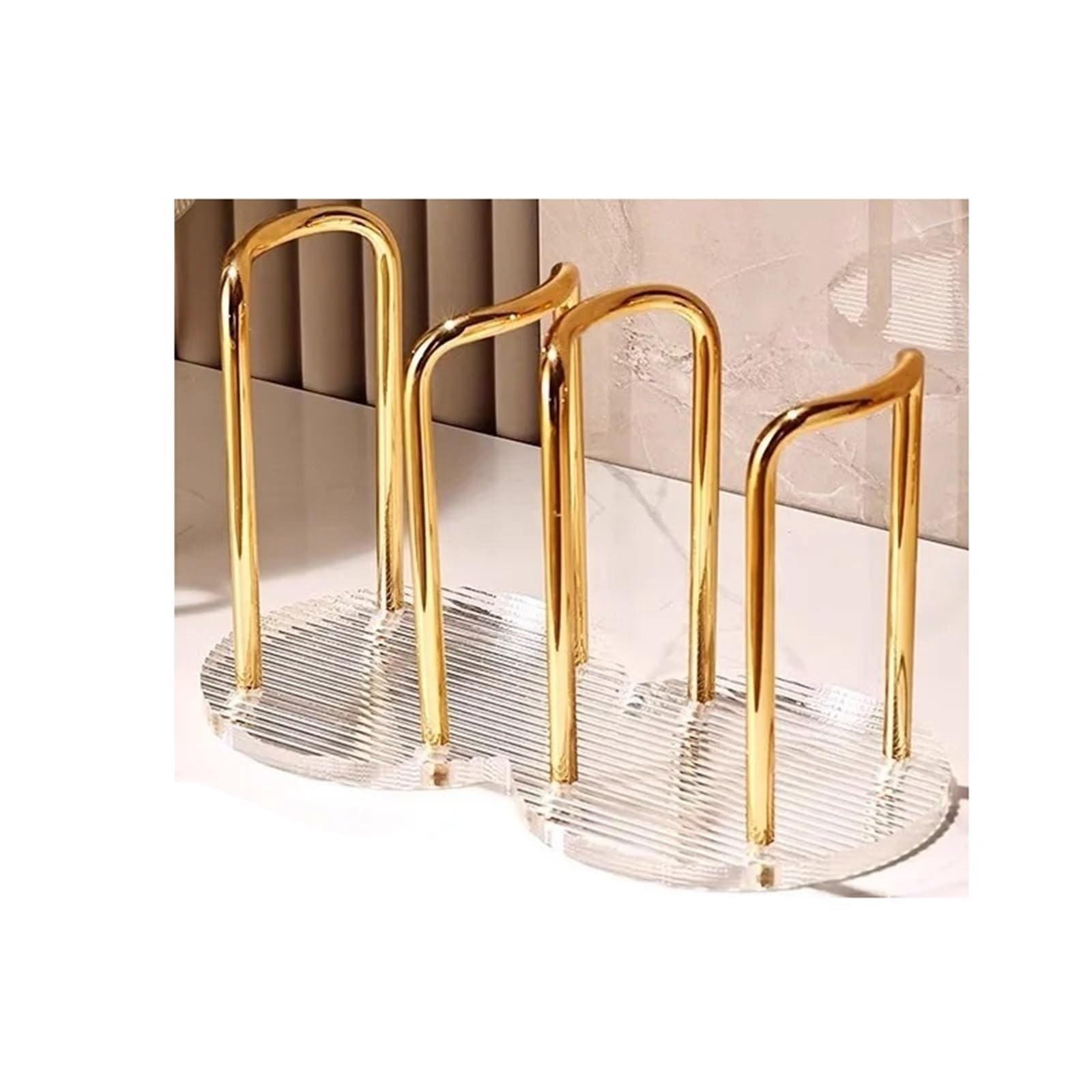 Ikfgtjre Double Cup Gold Paper Cup Holder Cup Storage Holder Water Tea Cups Dispenser Rack Shelf With Longer Stick Mug Display Stand Home Organizer For The Kitchen(Double Cup Gold)