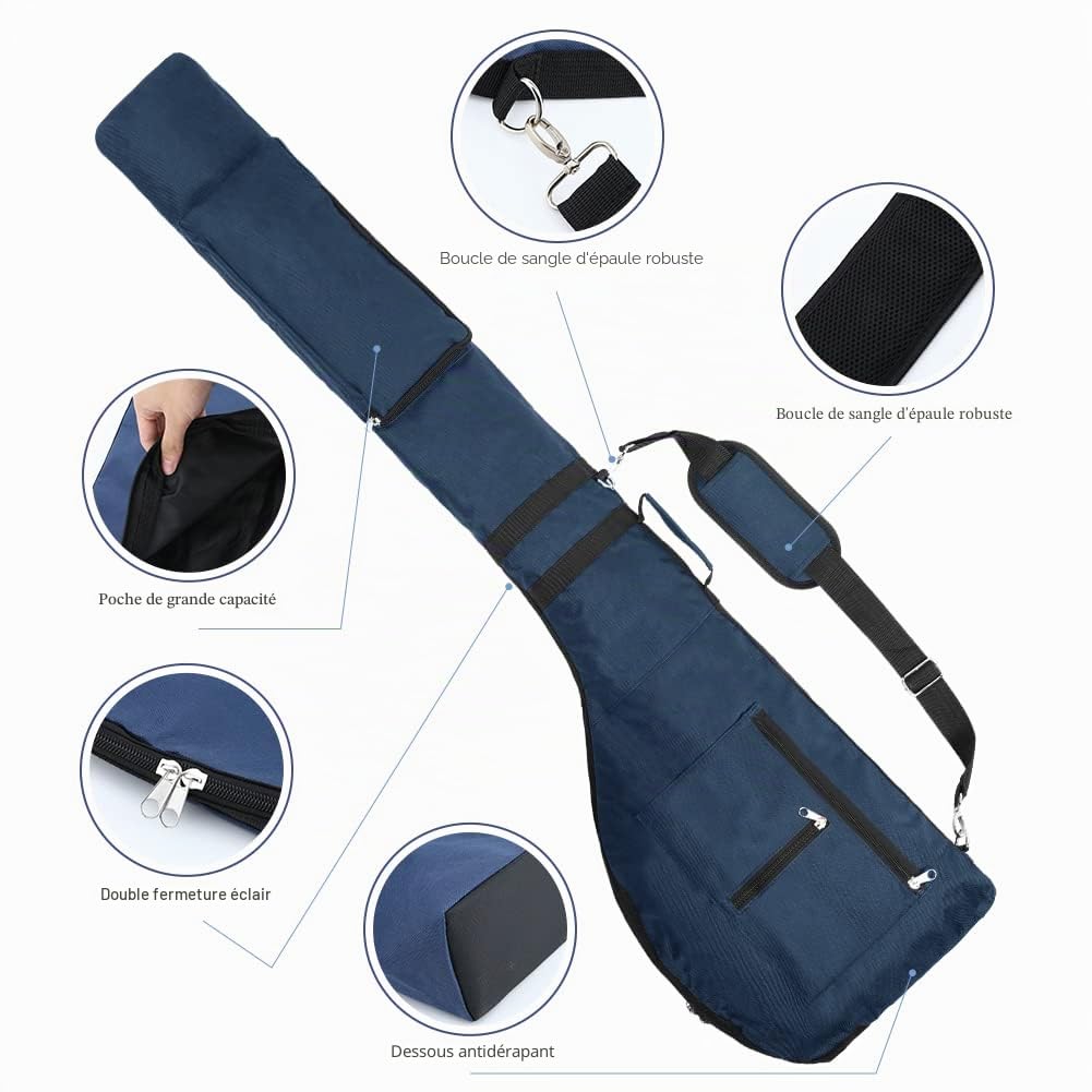 Number-One Sac de Club de Golf, Portable et Pliable pour 8 à 10 Clubs de Golf, Mini Sac de Transport étanche pour Femme, Homme (Bleu)