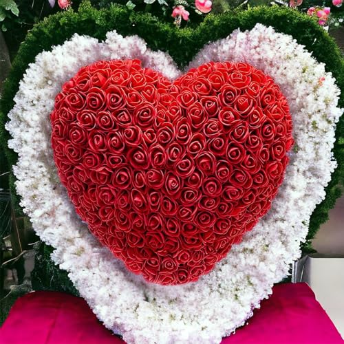 GMM Kunstrozenhart hart in doos geschenkdoos romantisch idee voor haar / hem Valentijnsdag vriendin of verjaardag vrouw Moederdag (rood) - Afbeelding 5