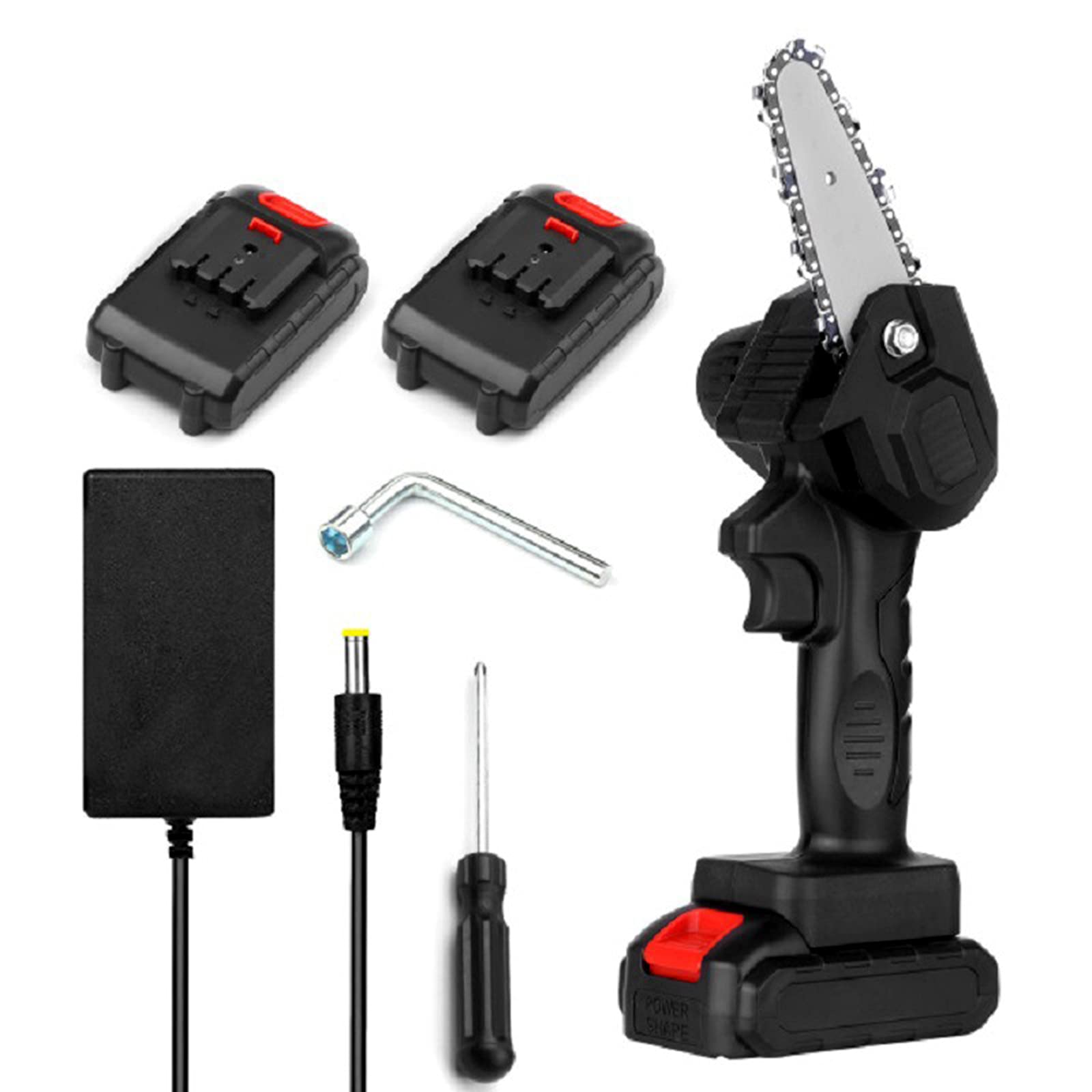 4-Inch Mini Chainsaw, Cordless Electric Portable Chainsaw One-Hand 0.7kg Lightweight, 24V Portable Handheld Electric Saw, Wood Cutting Pruning Logging for Garden Courtyard Tree and Urban Greening