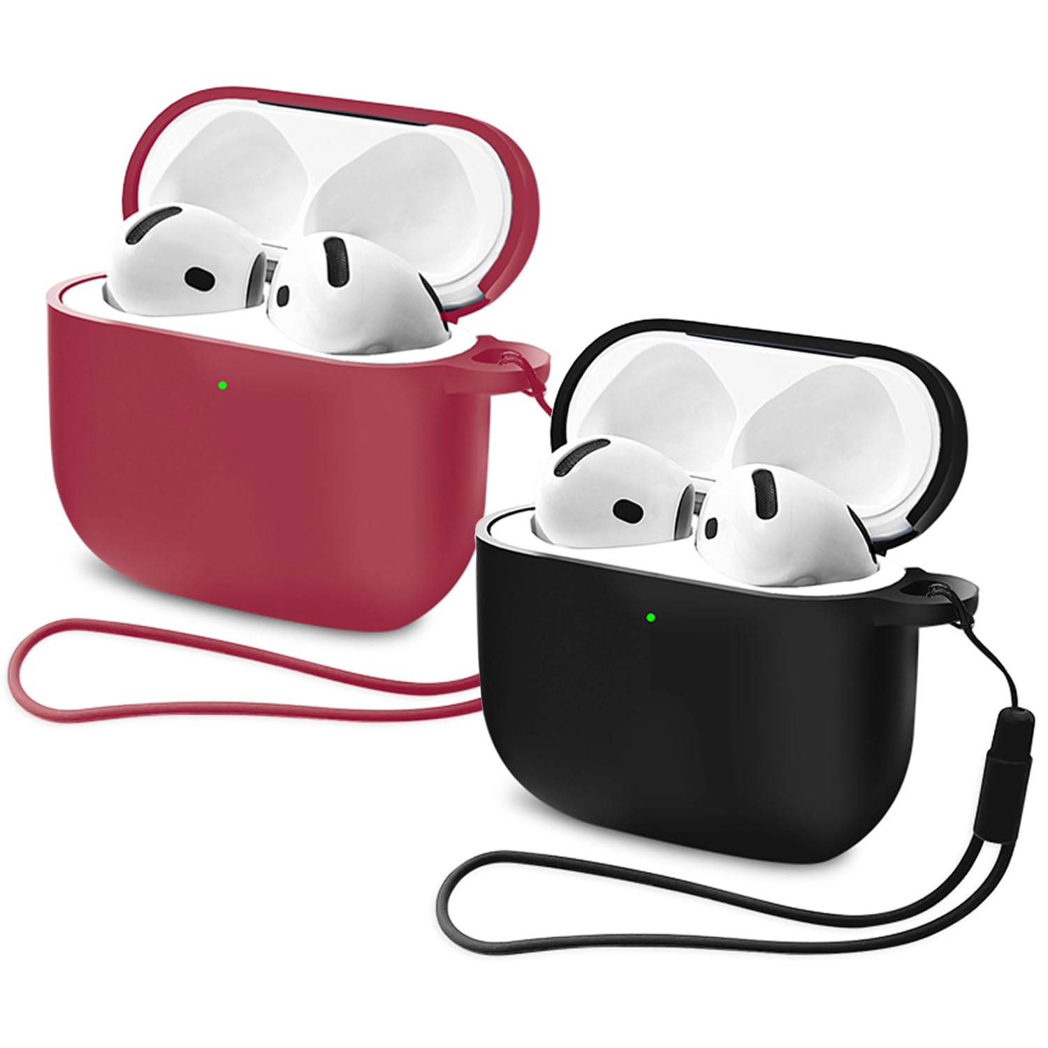 Mocarheri Funda de Silicona Compatible con AirPods 4.ª Generación con Kit de Limpiador, Fundas Protectora de Silicona para AirPods de 4 Generacion 2024, LED Visible Frontal, Negro — view 40