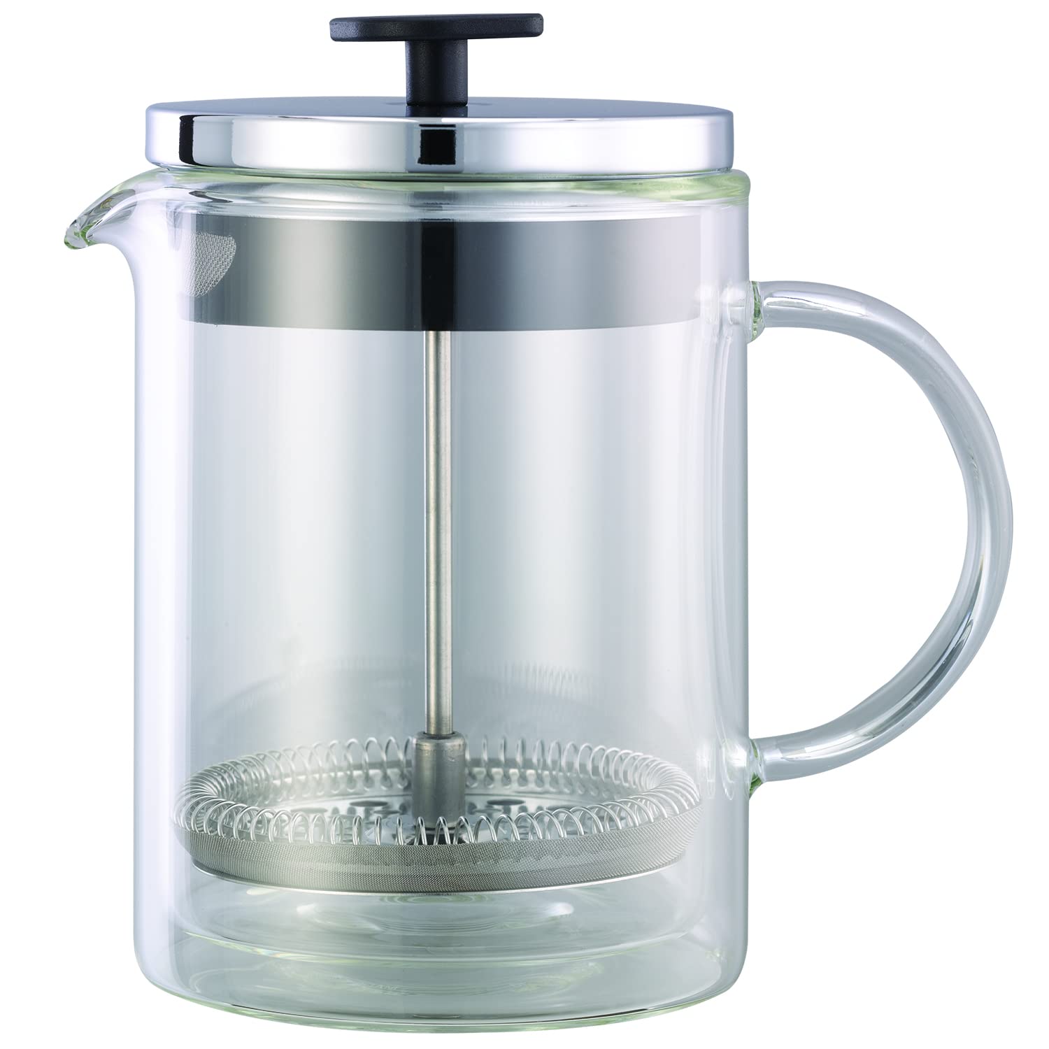 Service Ideas T499SR Double Wall Coffee Press, Glass, Chrome, 20 oz