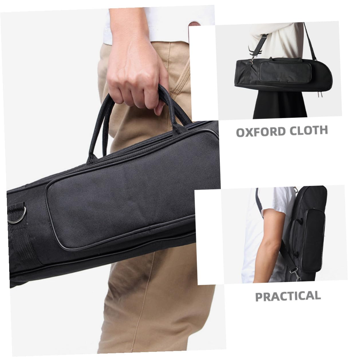 Bolsa Protección para Tela Oxford Trompeta de Compartimentos Separados Correa Hombro y Asas Cómodas para Almacenamiento Organizado del Instrumento