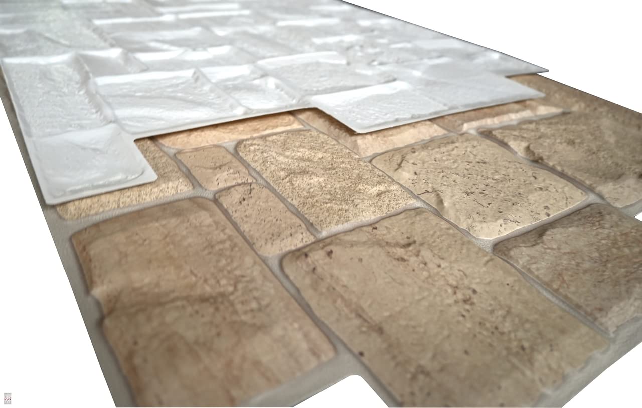 EURODECO | Panneaux muraux Décoratifs 3D 6 m² aspect pierre, 15 pièces, panneaux muraux, revêtement mural, panneaux de plafond, revêtement PVC, tatouage mural, imitation carrelage
