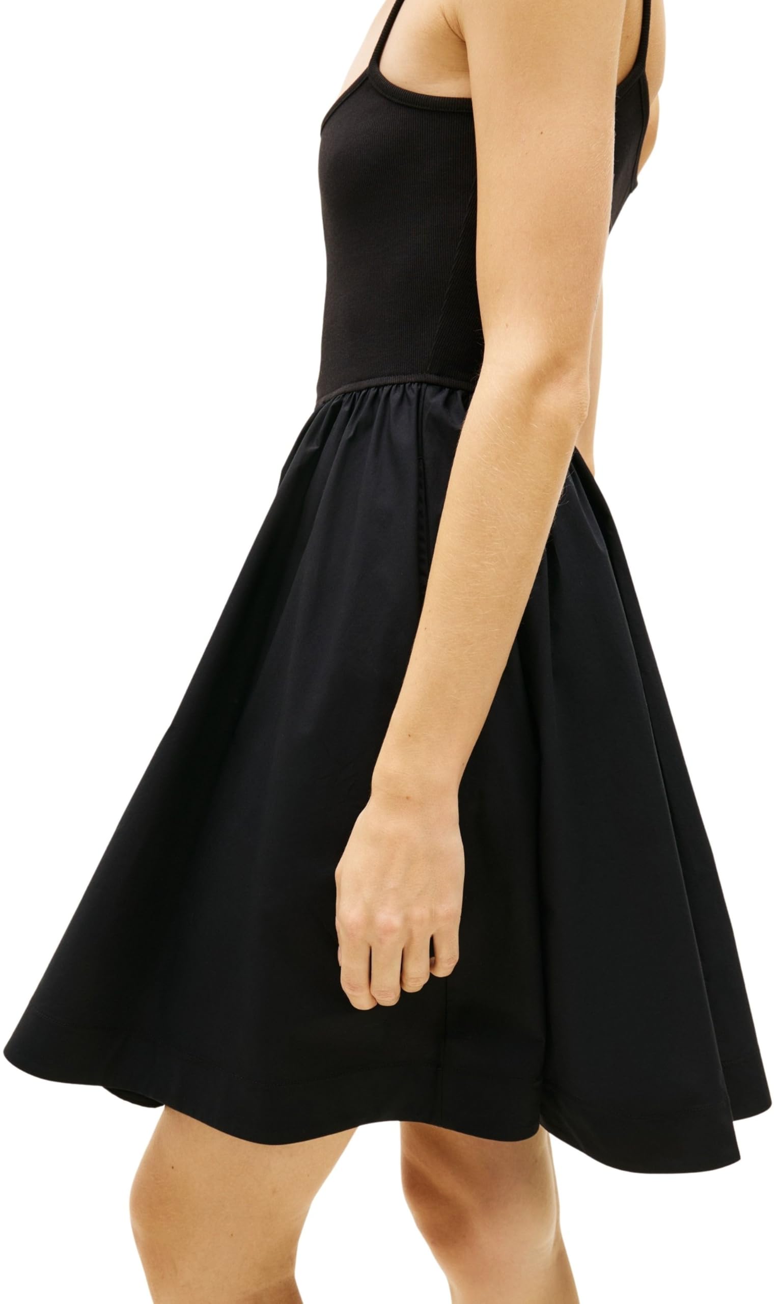 Tommy Jeans Tjw Rib Poplin Mix Strappy Dress Dw0dw22352 Vestido Acampanado Mujer (Pack de 1)
