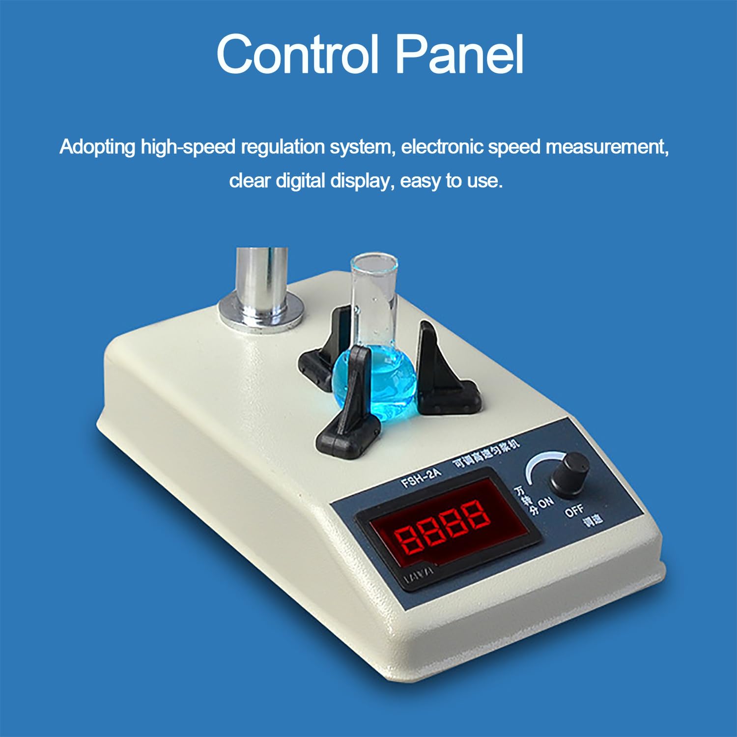 Homogeneizador de alta velocidad con abrazadera magnética y pantalla LCD, altura y velocidad ajustables de 0 a 20.000 r/min para homogeneización y extracción de laboratorio