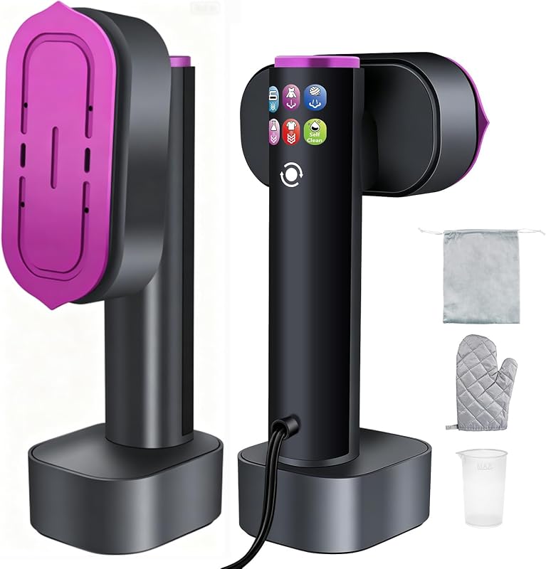 Vaporizador de ropa portátil, vaporizador y plancha 2 en 1, calor rápido de 1200 W, vaporizador de viaje portátil con tanque de agua desmontable de 190 ml con pantalla LED, 6 modos, para el hogar y los viajes