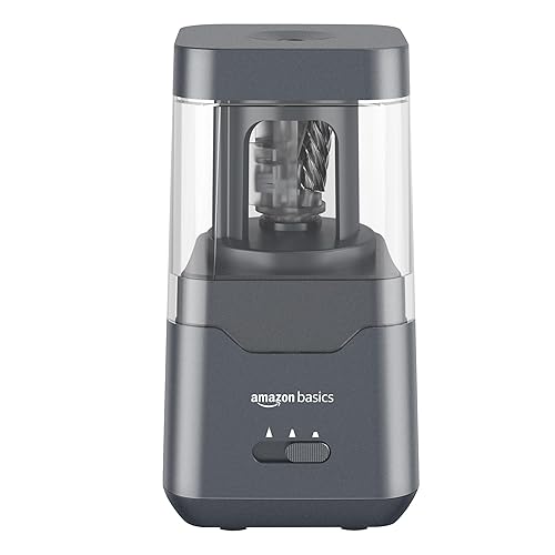 Miniatura 5 de Tienda Basics Sacapuntas eléctrico portátil hoja helicoidal parada automática funciona con pilascable USB
