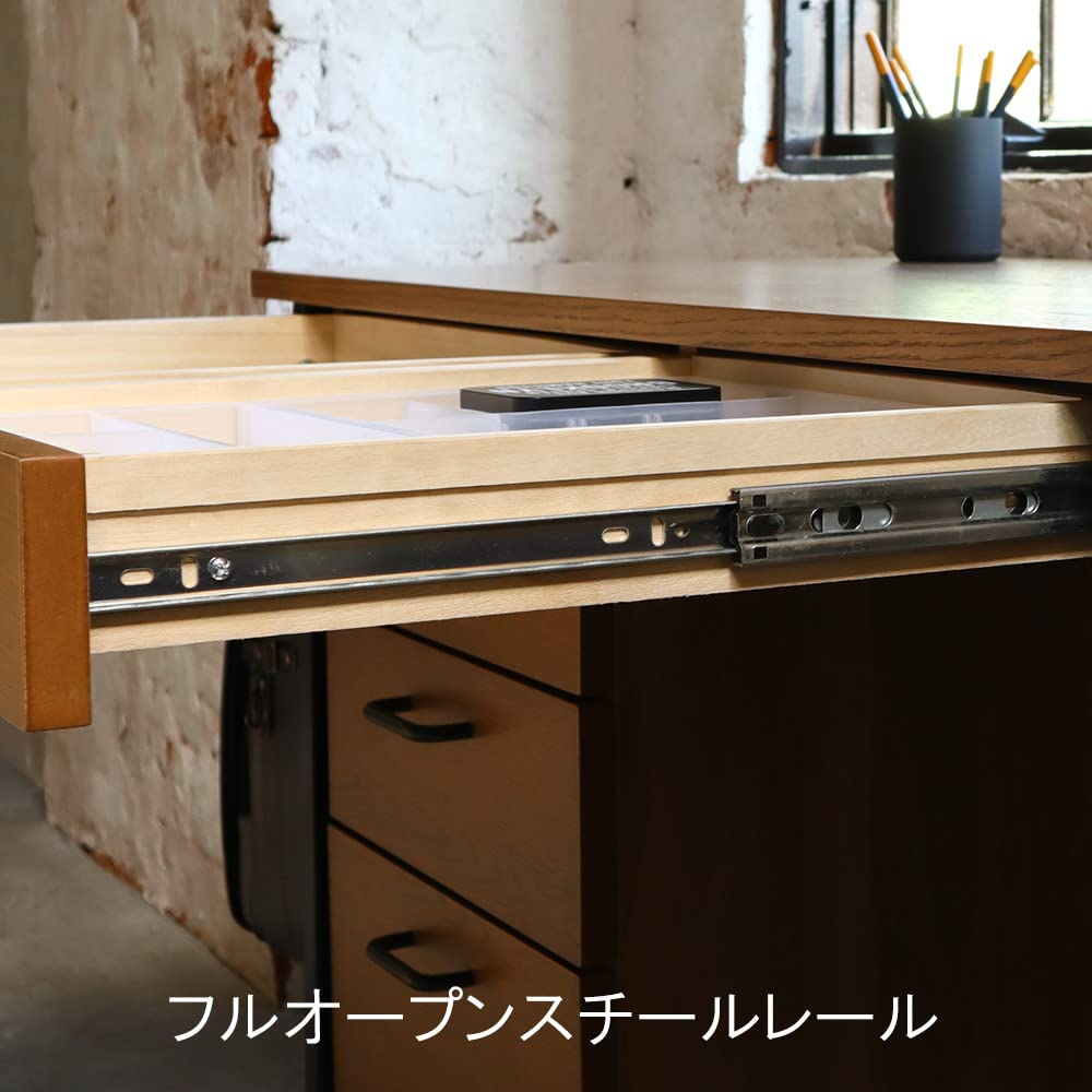 Amazon.co.jp: イトーキ 学習机 ワゴン 書棚付 天然木 ナラ