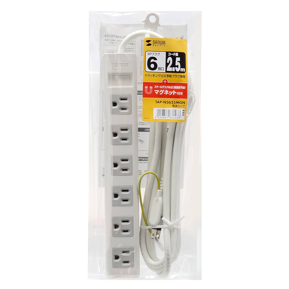 サンワサプライ TAP-B190J-3W 電源タップ サンワサプライ TAP-B190J-3W 電源タップ 電源タップ（3P・7個口