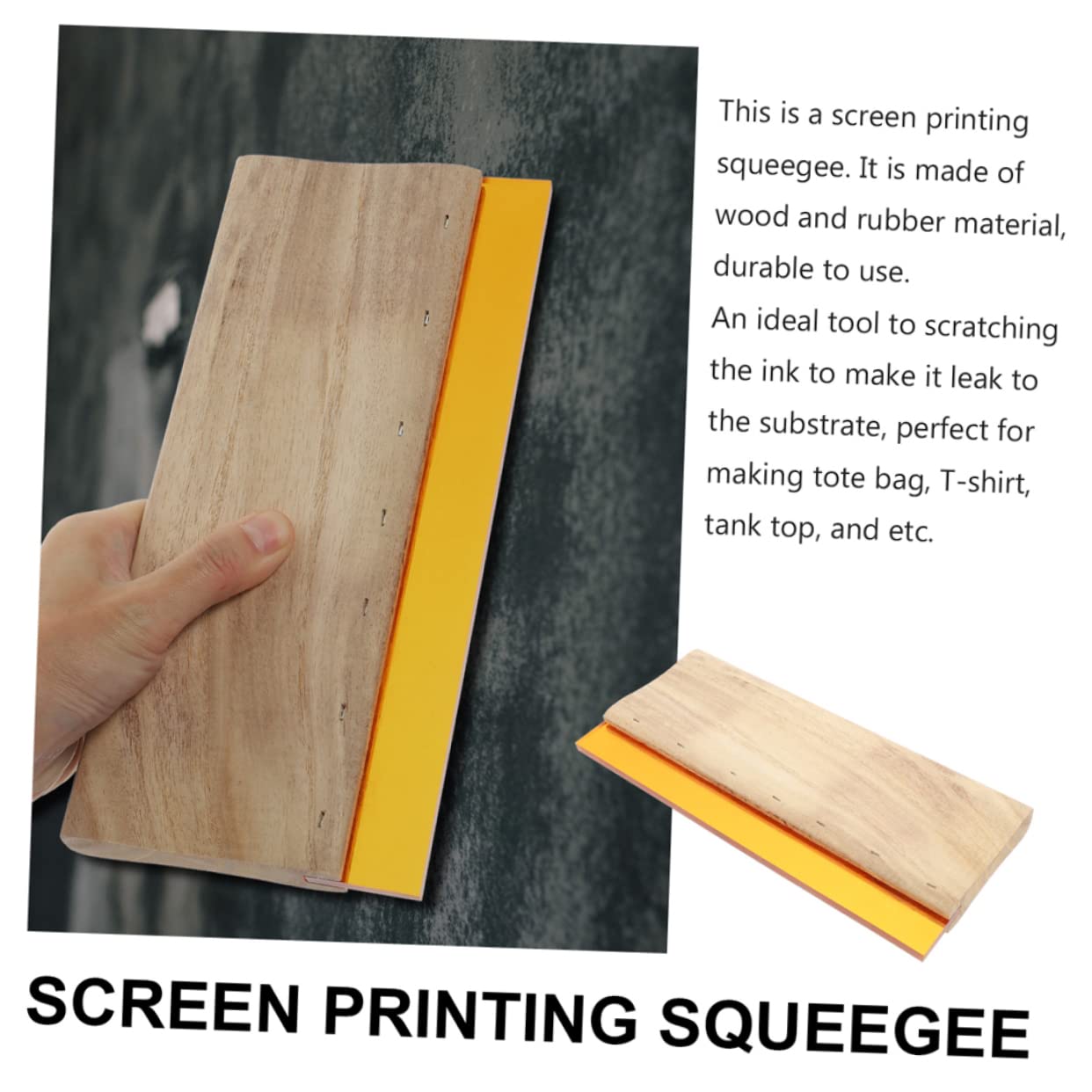 Artibetter Set di Racla per Serigrafia Manico in Legno, 1 Pezzo | Accessorio per Stampa su Tessuto e Grafica, Bordi Arrotondati, Compatto e Pratico, Facile da Riporre