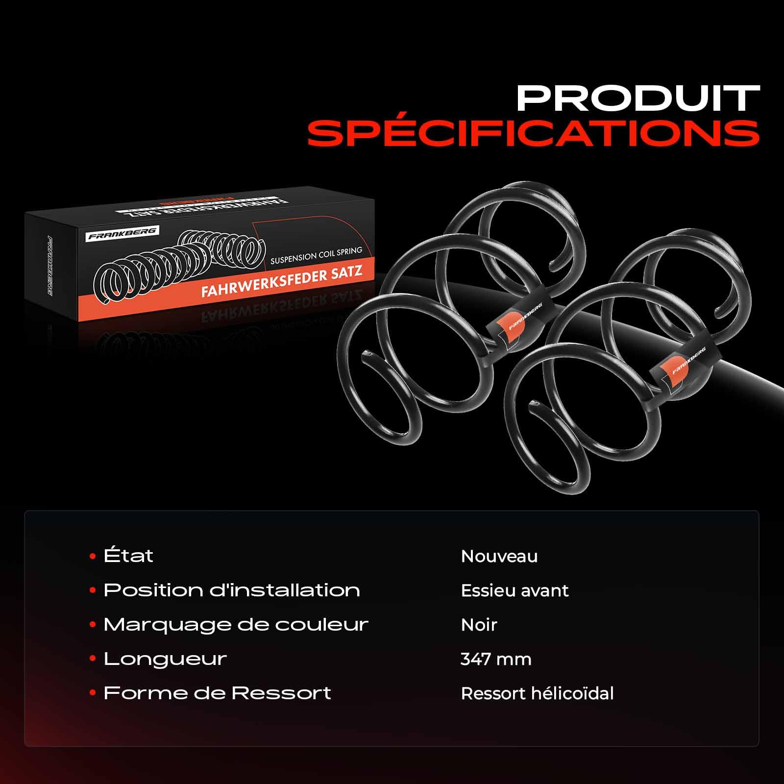 Frankberg 2 ressorts de suspension pour essieu avant 540107646R