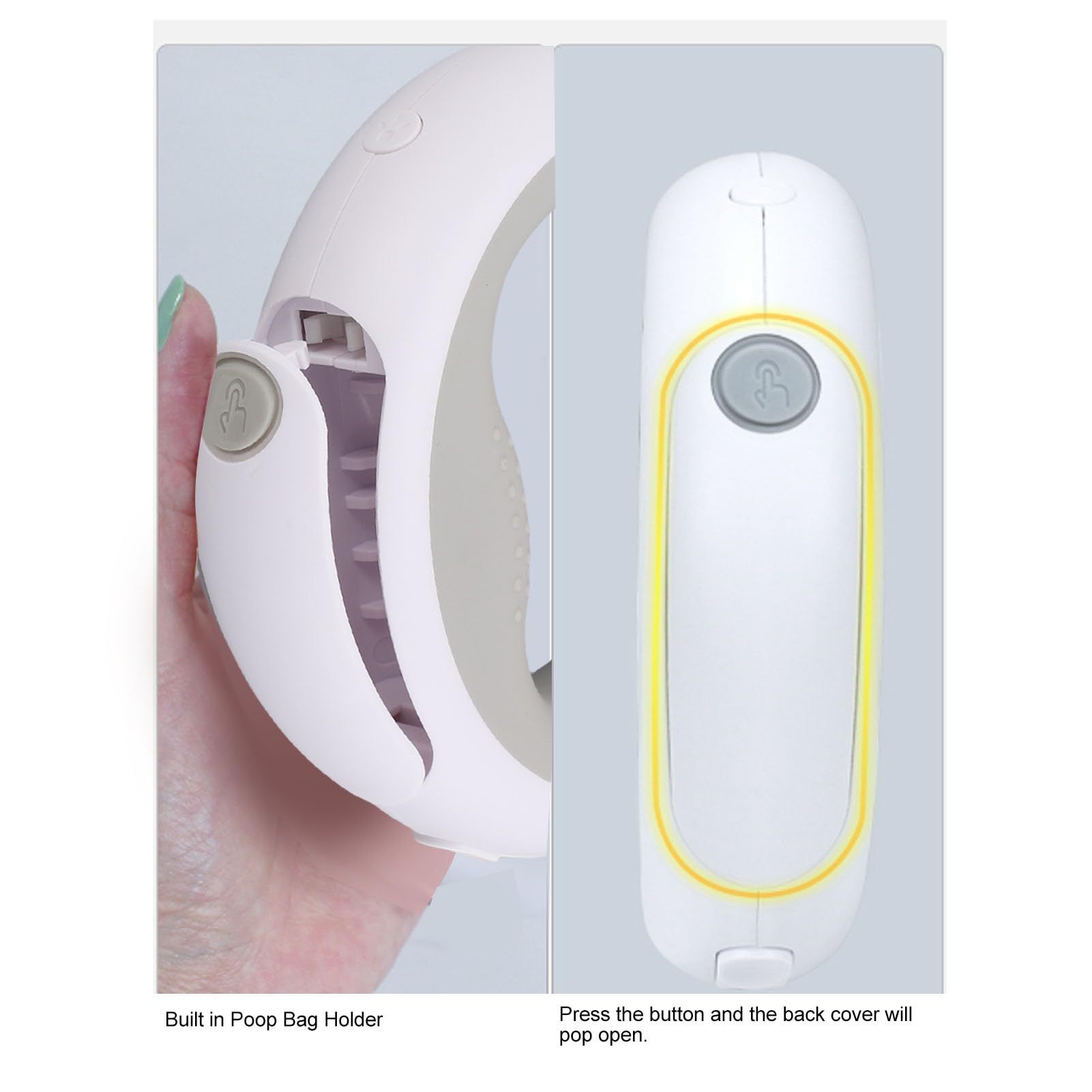 Laisse rétractable pour chien, support de sac à excréments intégré avec lumière LED, laisse de marche pour animaux de compagnie, pour chiens de taille moyenne jusqu'à 30KG