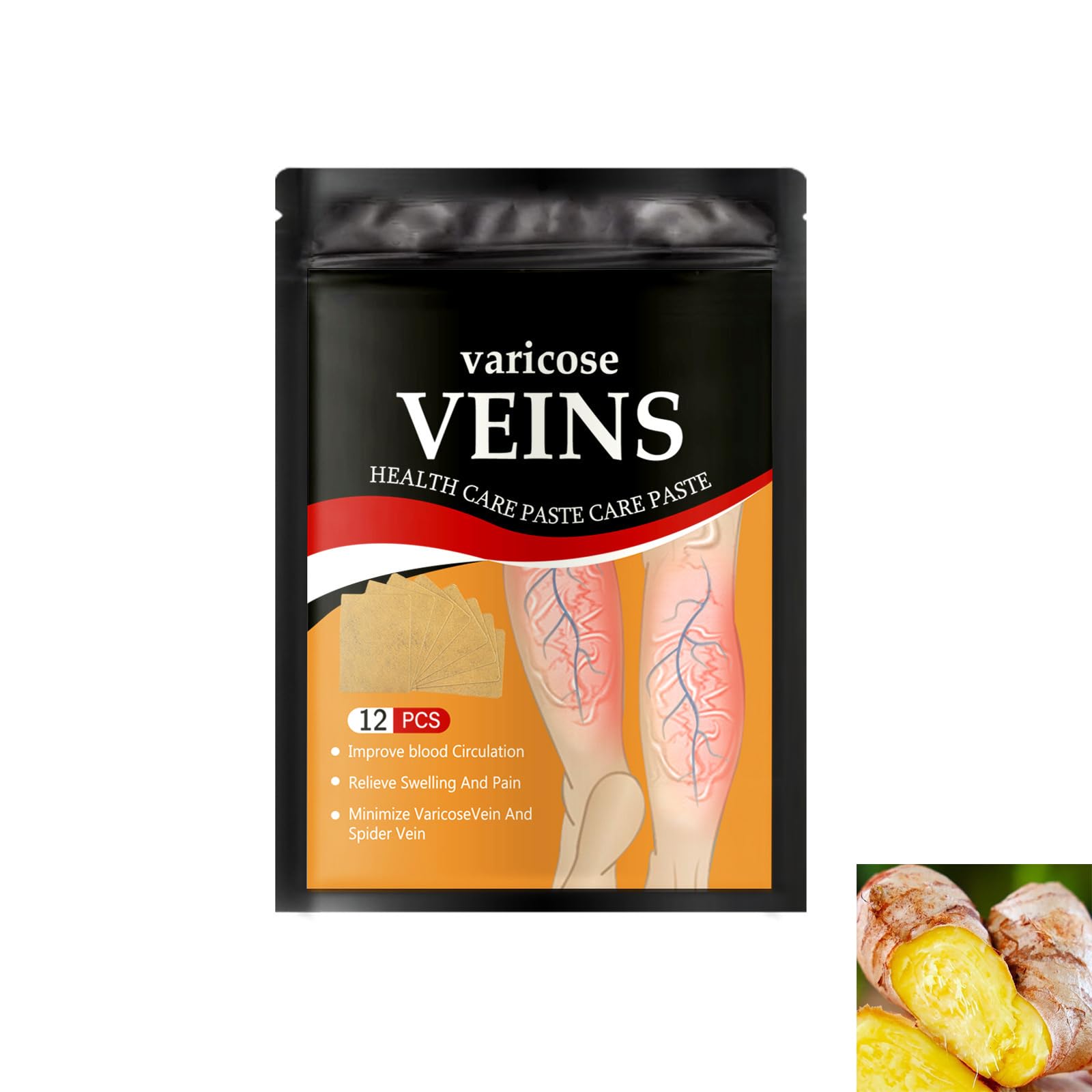Parches De Venas Araña,Parche de Alivio de Venas,Pasta Circulación Pierna,Eliminación de Arañas Vasculares,Alivio Flebitis,12PC