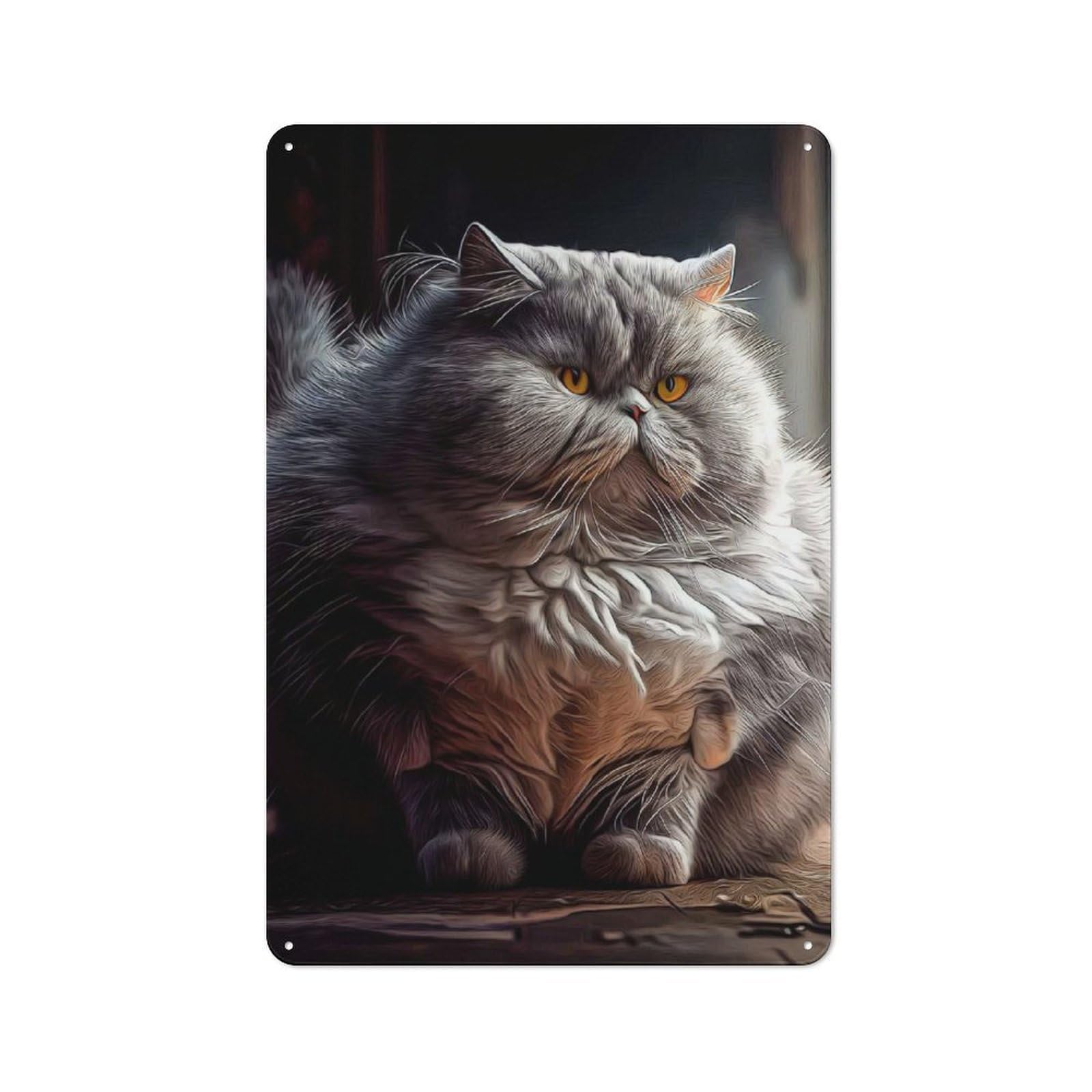 Junmoney Style-15 Cat Rustic Metal Plaque 30X20cm For Café Or Restaurant, Wall Decor For People Reorganising Café And Restaurant