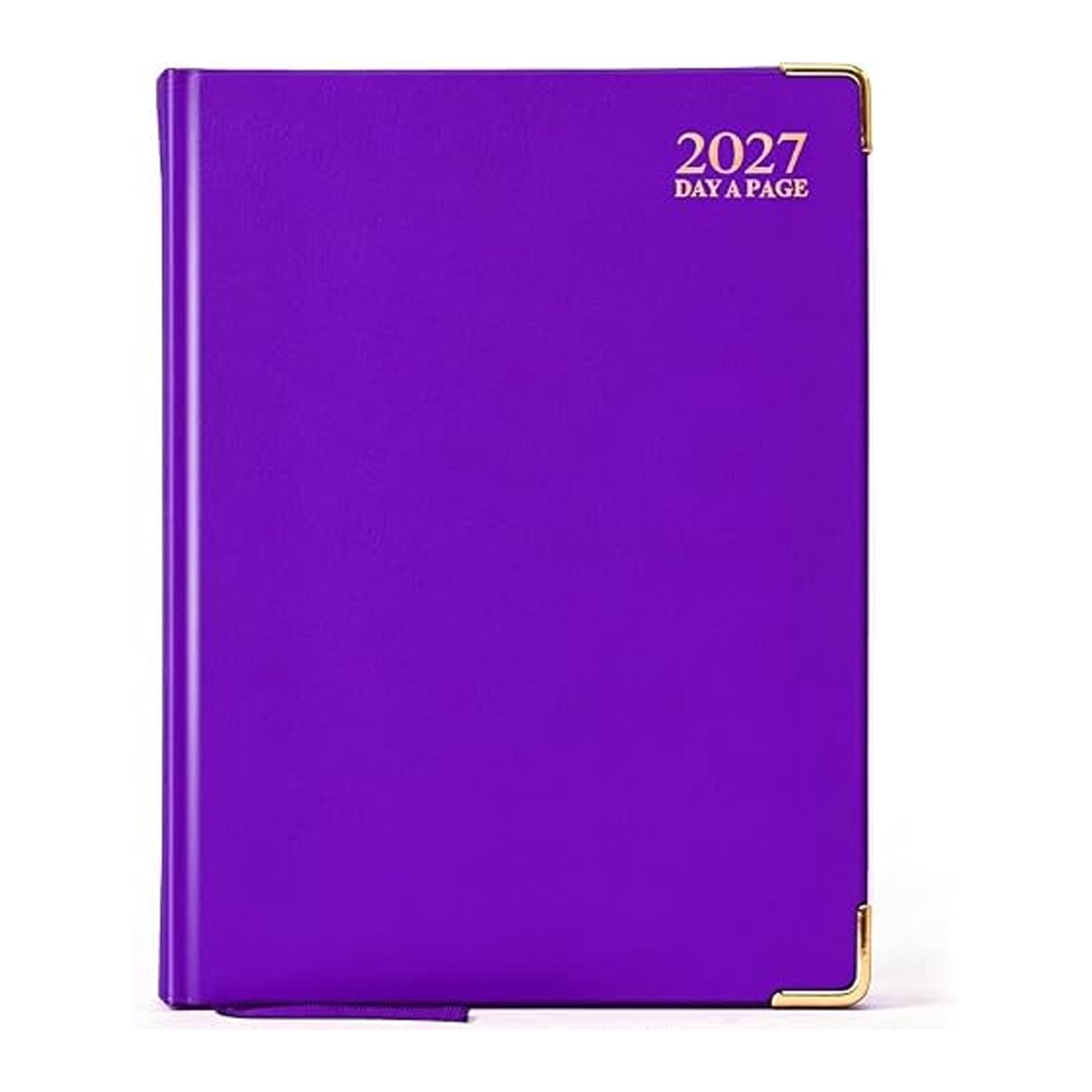 AIBULO 2027 A5 Day a Page Purple Diary Gilt Edges Hardback