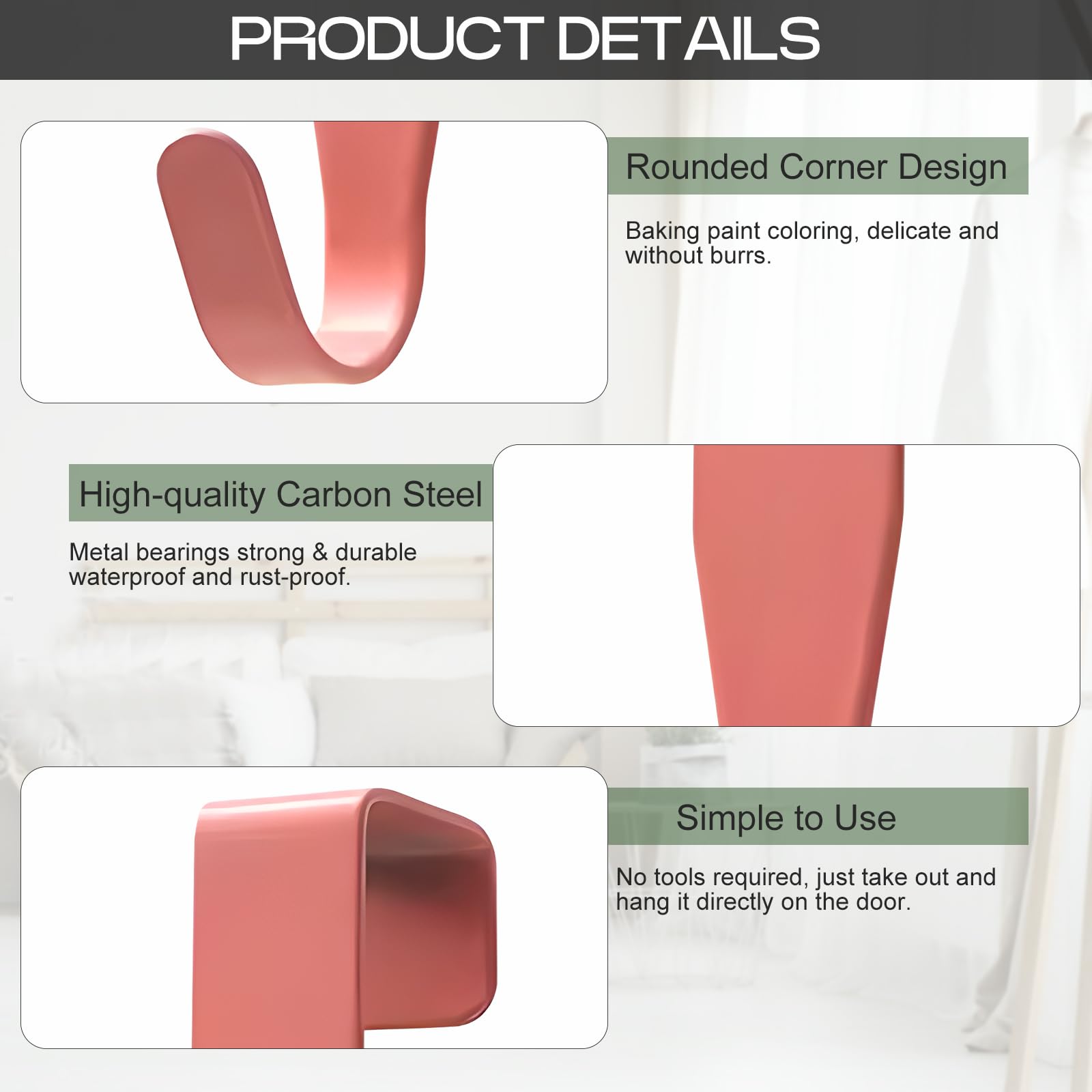 GOTRUST 12pcs Over The Door Hooks Color - Image 3