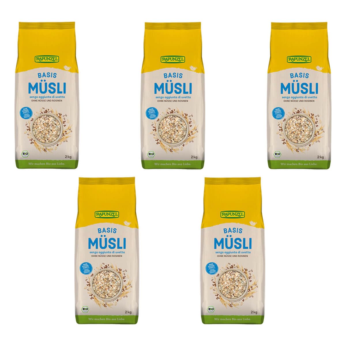 Rapunzel - Basis Müsli - 2 kg - 5er Pack