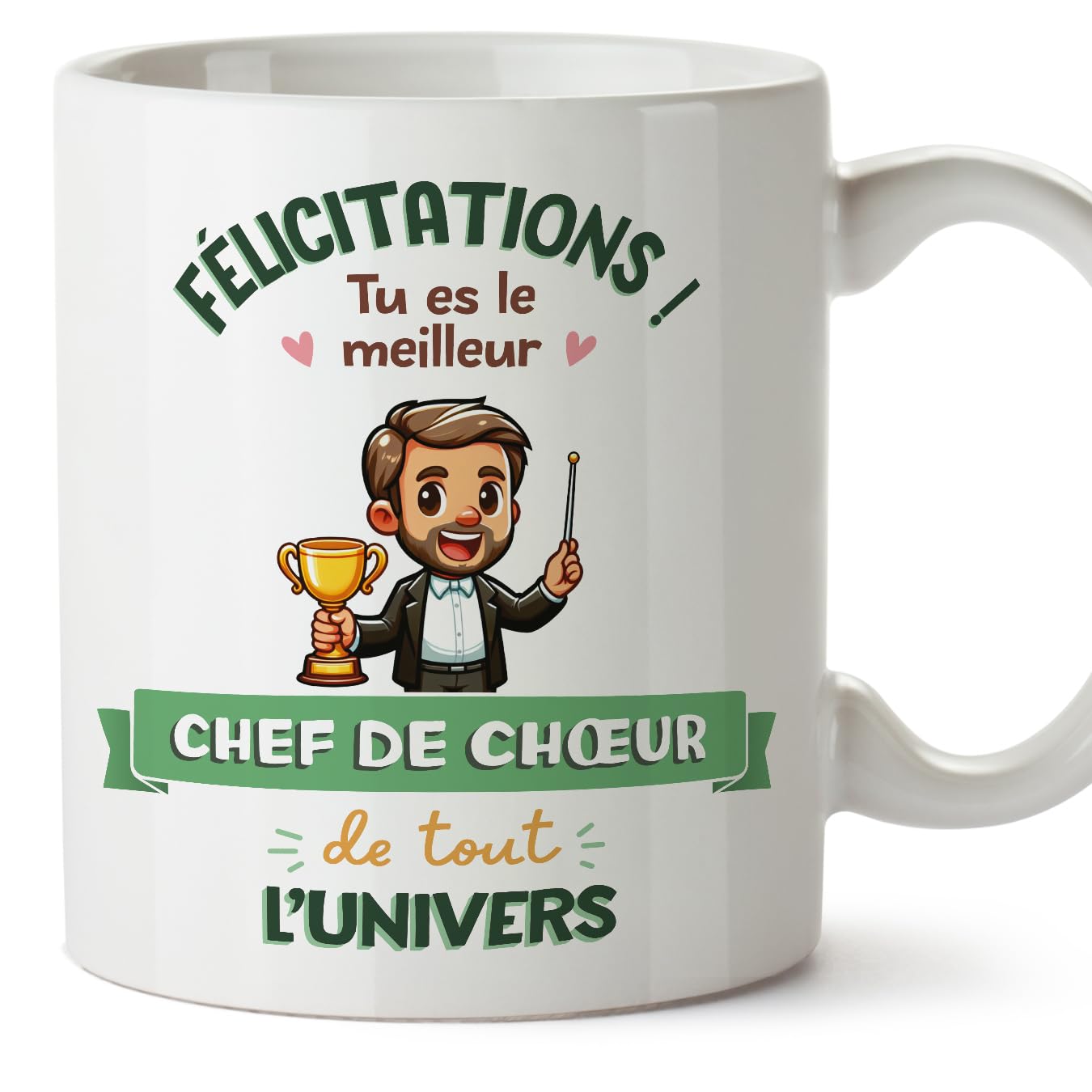 MUGFFINS Choir Director Man Mug - in French - Meilleur Univers Trophée - Funny Gift for Colleagues - Ceramic 11oz Mug — image 1