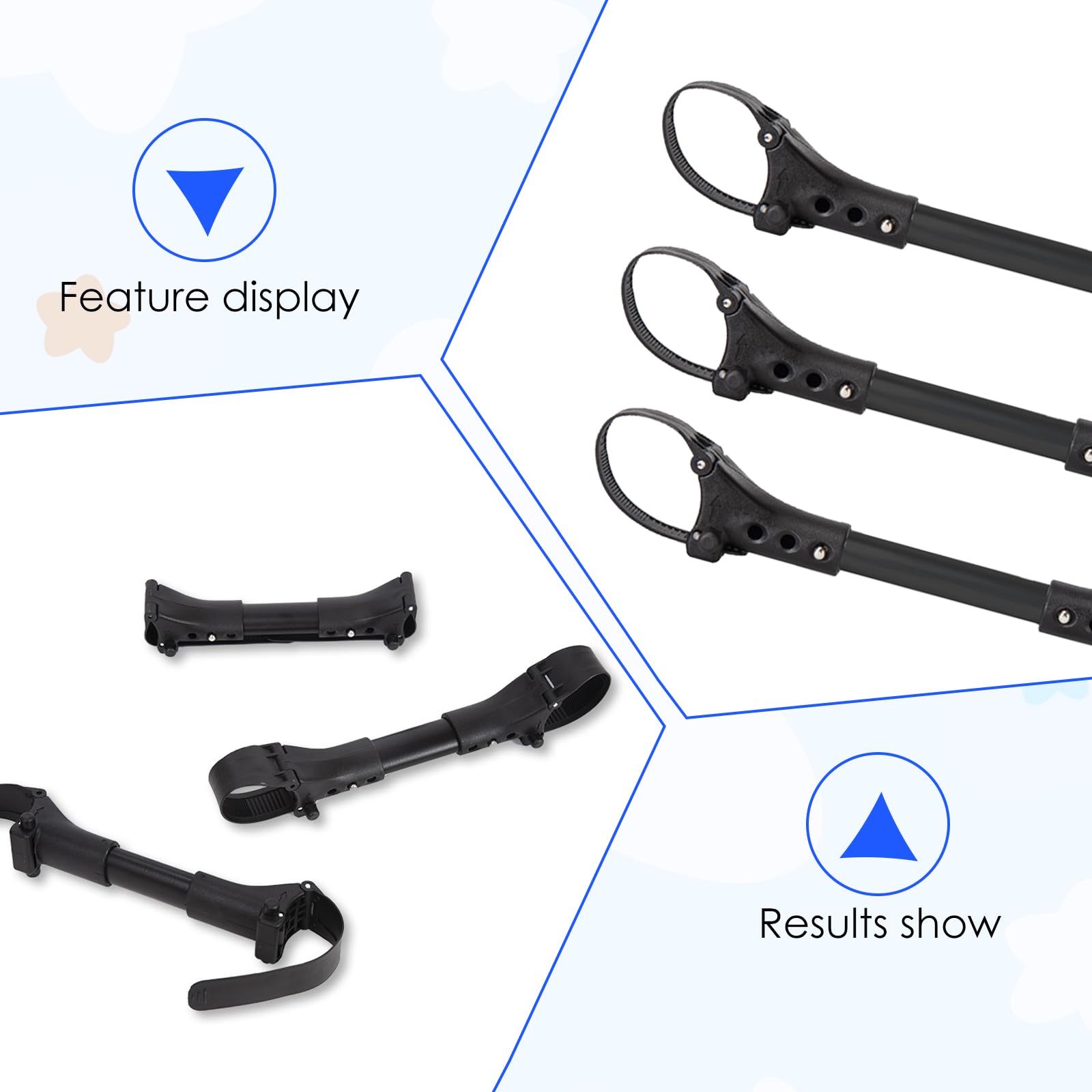 3 Pièces Connecteurs Universels pour Poussette de Bébé, Connecteurs Réglables pour Poussette, Adaptateur Connexion pour Poussette, Convient À la Plupart des Poussettes