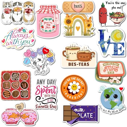 Image of WallDesign Romantic Couple Love Magnets (16 Pieces) - Cute Love Quote Fridge Magnets for Daily Messages - Couple Gift for Anniversary, Newly Married, Wife, Husband, Girlfriend & Boyfriend