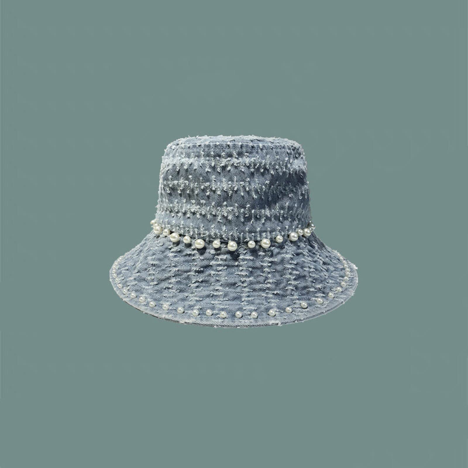 Chapeau décontracté Brook Cave en denim haut de gamme aux petites perles