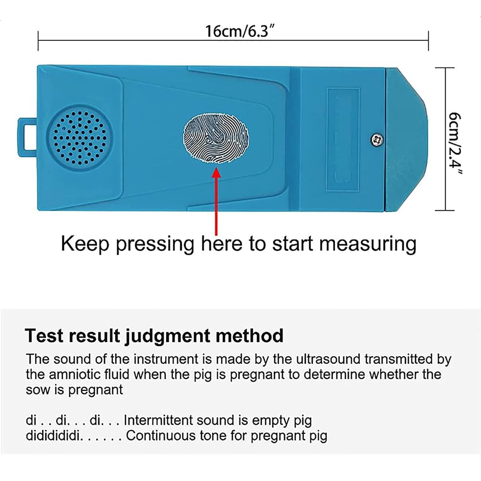 Scannerveterinario a Ultrasuoni A,Tester Gravidanzaveterinaria a Ultrasuoni con Sonda Impermeabile a Ultrasuoni a 360° E Promemoria Sonoro,rilevamento Rapido5S,per Suini,Pecore,Mucche,Cavalli