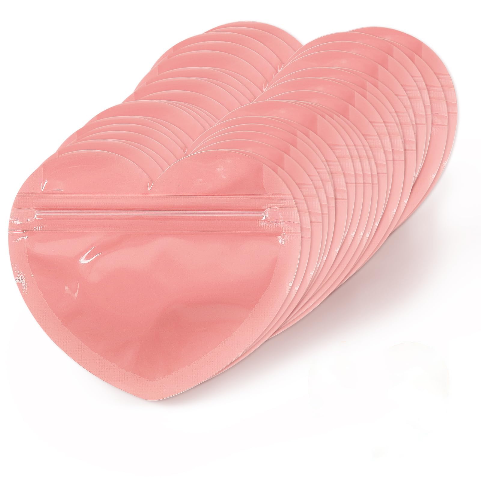 TERRIFI 100 Pack Heart Shaped Small Bags, Jewelry Bags Clear Mylar Ziplock Baggies, Resealable Jewelry Bags, Suitable for Earring Jewelry