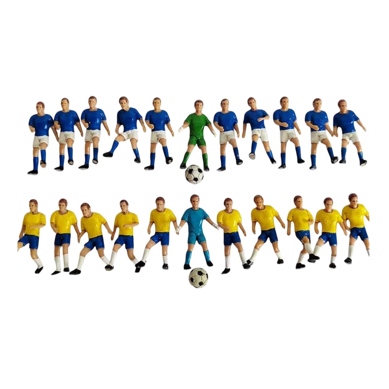 Colaxi 22x Miniature Football Player Figures Tiny People Model Diorama Character Figures for DIY Scene Train Layout Micro Landscape
