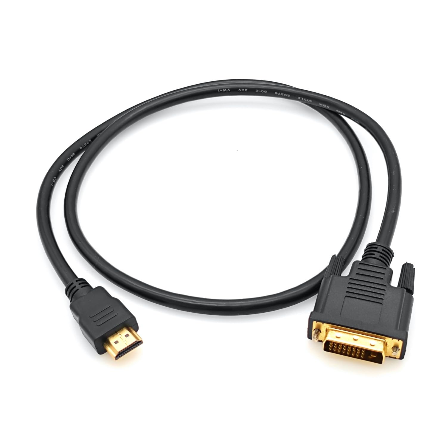 JZK 1M Cavo HDMI a DVI, bidirezionale placcato oro 1080P, cavo convertitore adattatore da HDMI maschio a DVI maschio per proiettore, laptop, TV, PC, lettore DVD