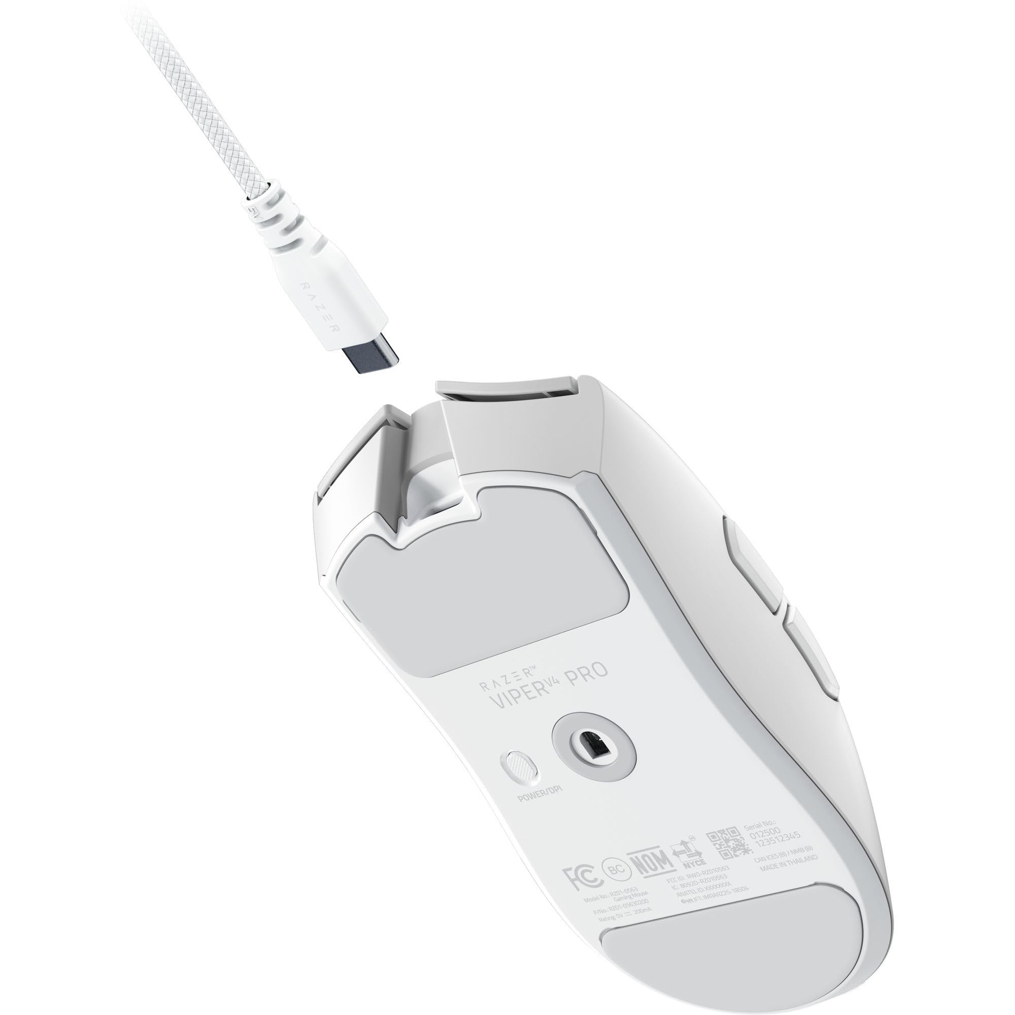 Razer Viper V4 Pro - Ratón Gaming para Esports simétrico inalámbric - Ultraligero 50 g - HyperSpeed Gen-2 con frecuencia de sondeo 8 KHz - Sensor Focus Pro 50K - Rueda de óptica - PC/Mac | Blanco
