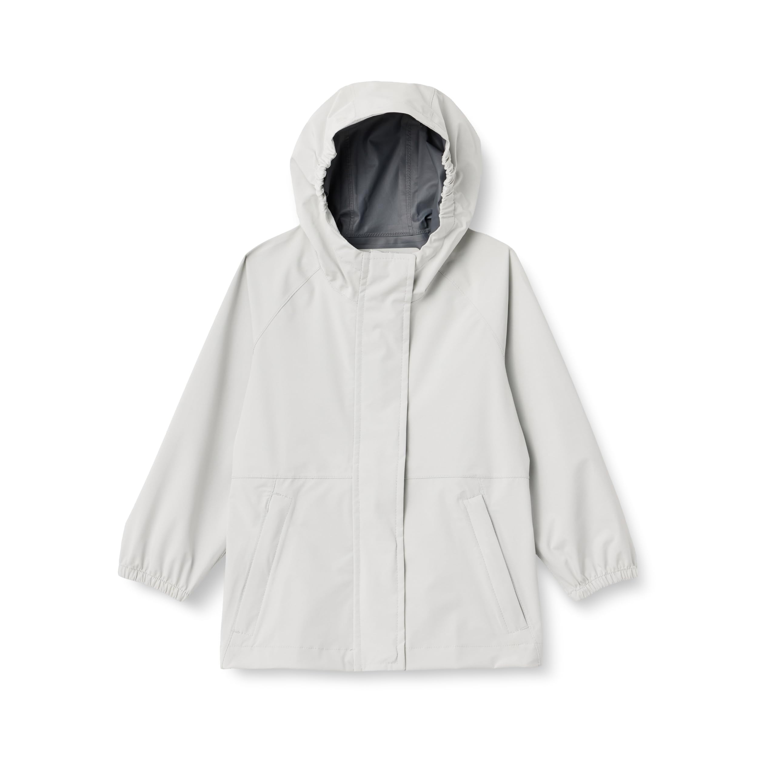 Amazon Essentials Girls' Waterproof Rain Jacket, White, Small