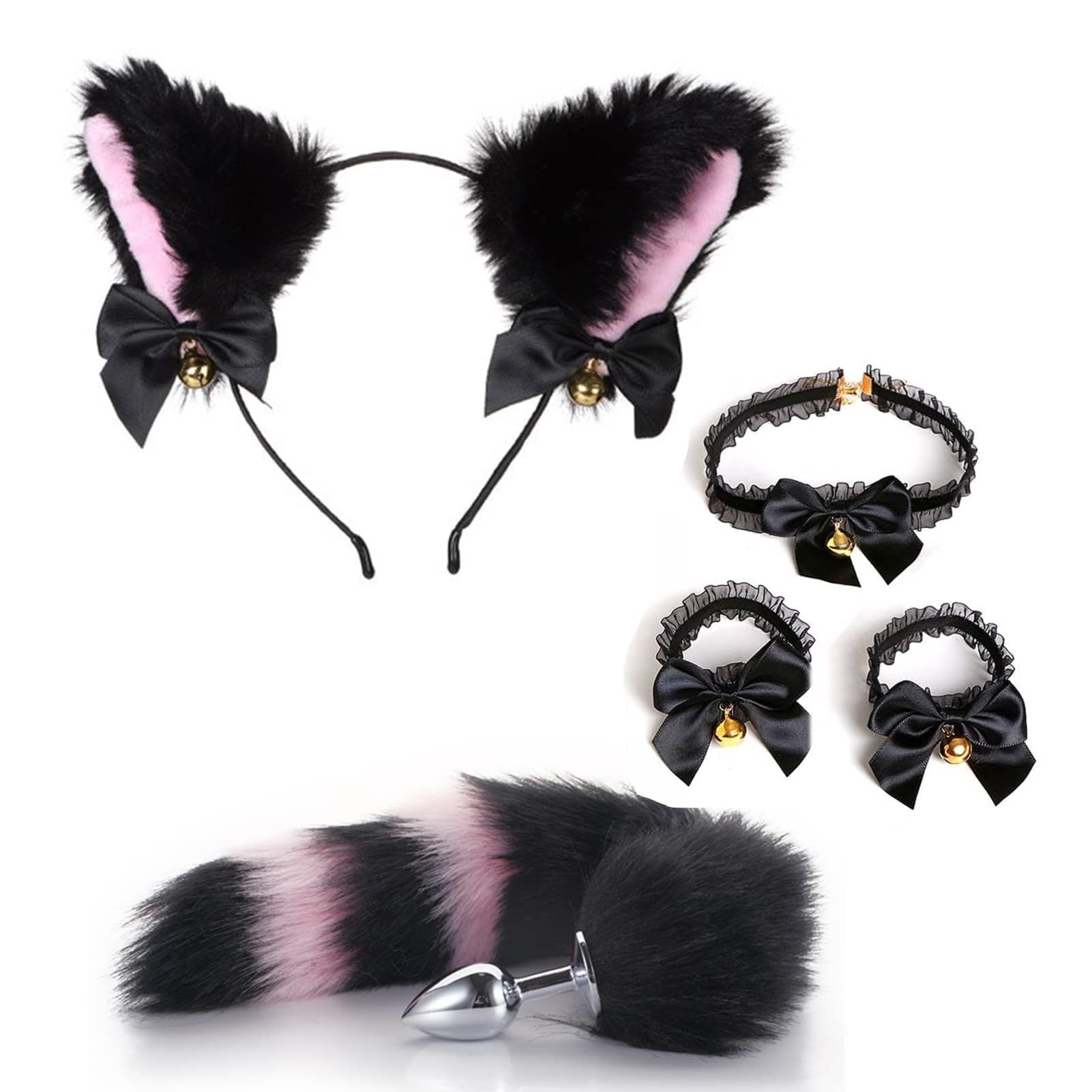 Anal Plug Butt Plug, 5Pcs/Set Sex Fox Tail Anales Plug Toys Butt Plugs Butt Plug Tail Plug Tail Butt Plug with Tail Anal Plug Tail Anal Tail Buttplug Fox Tail Plug