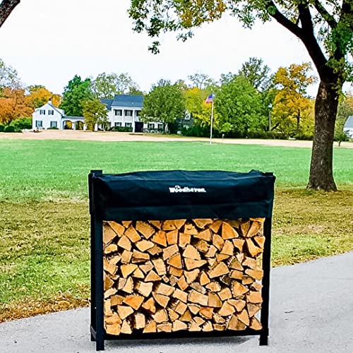 Woodhaven WR004 Black 4 Foot - Heavy Duty Made In Usa - Indoor Outdoor - 1/4 Cord Firewood Storage Log Rack thumb #3