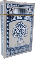 Vista 9 de Naipes económicos: 24 barajas (12 barajas rojas y 12 azules) de 2.3/8 pulgadas por 3.3/8 pulgadas (2.165 in x 3.386 in) con revestimiento