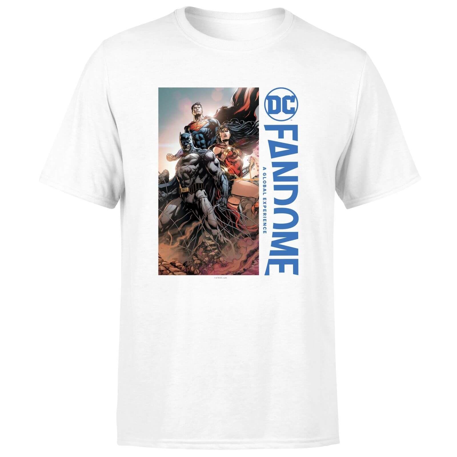 DC Fandome Batman, Wonderwoman, Superman Men's T-Shirt - White - XXL
