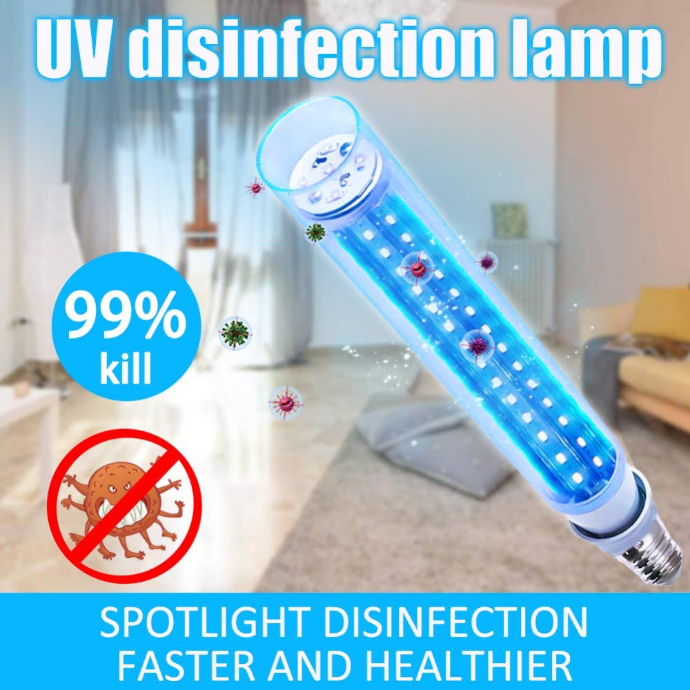 E27 esterilizador UV de la lámpara, 15W llevada portable del ozono UVC la bombilla ultravioleta sistema de purificación de aire del hogar