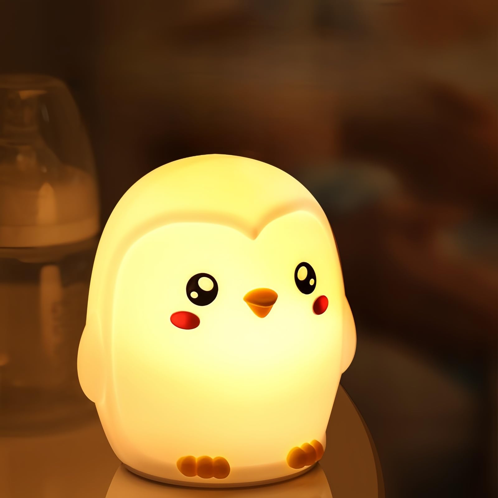 AWSOLAR Nachtlicht Pinguin, Silikon Nachtlicht Kinder Dimmbar