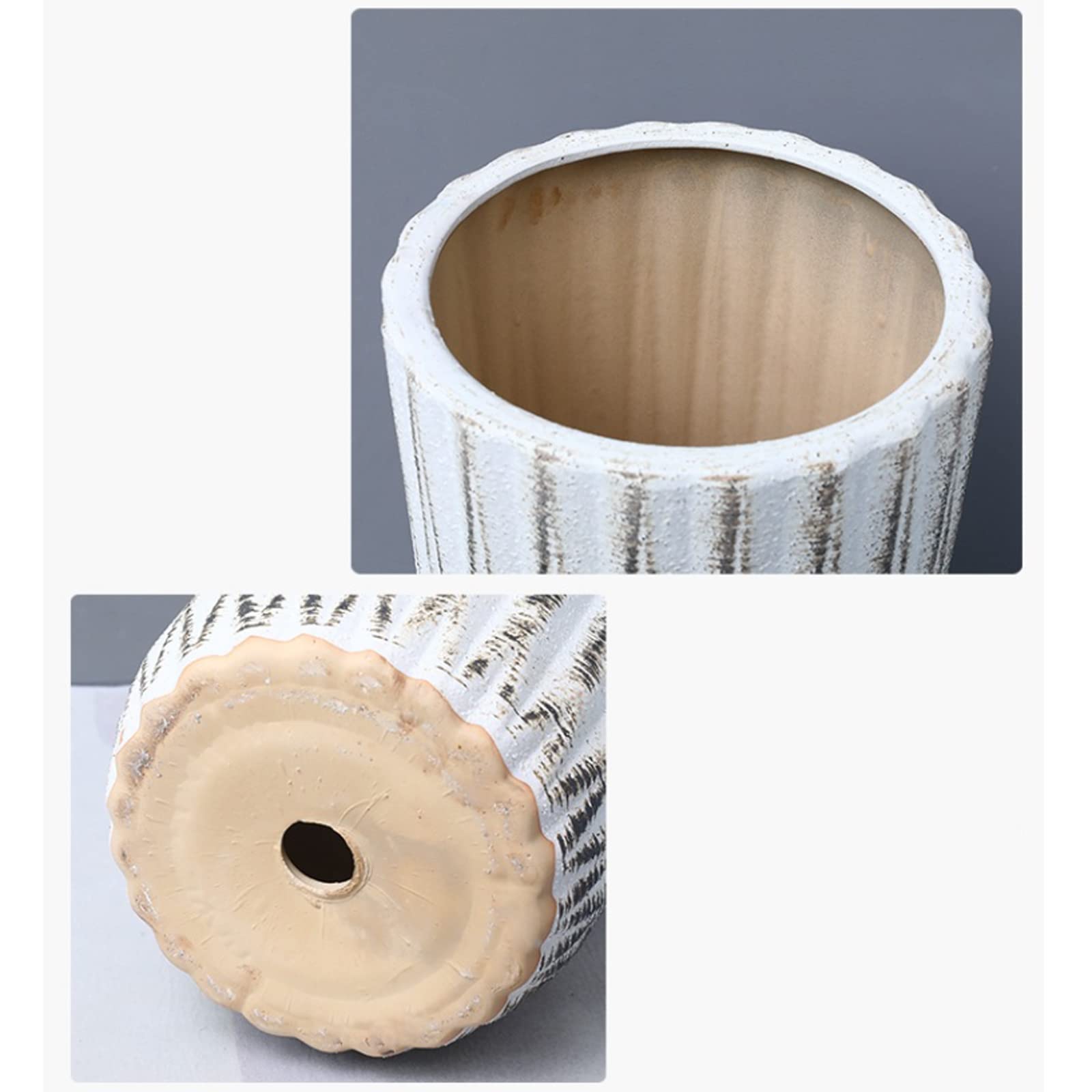 Vasi da Giardino Fioriere in Ceramica, vasi per Piante Grandi da 11,8/14,9 Pollici con Fori di Scarico, vasi da Fiori Alti per Interni ed Esterni, Arredamento Moderno ed Elegante
