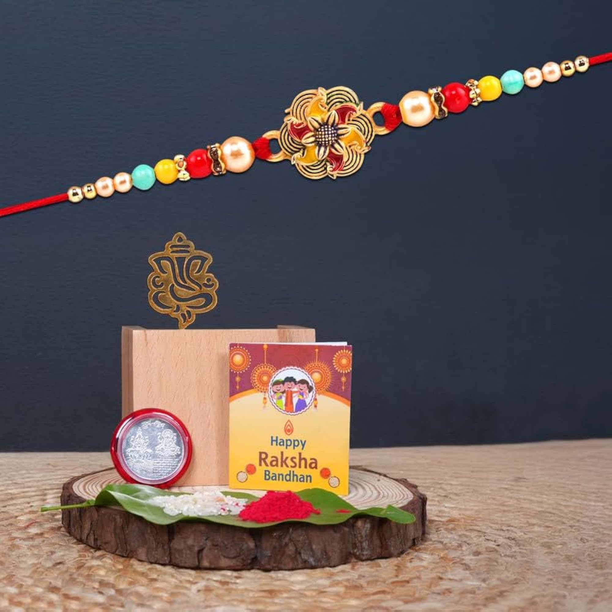 Rakhi Combo Set for Brother with Roli Chawal Pack